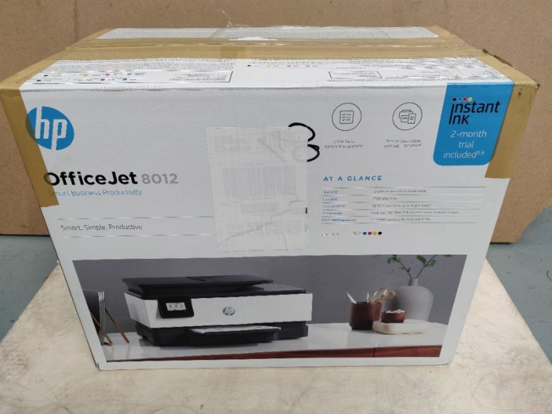 RRP £89.00 HP OfficeJet 8012 All-in-One Wireless Printer, Instant Ink Ready with 2 Months Trial I - Image 2 of 3