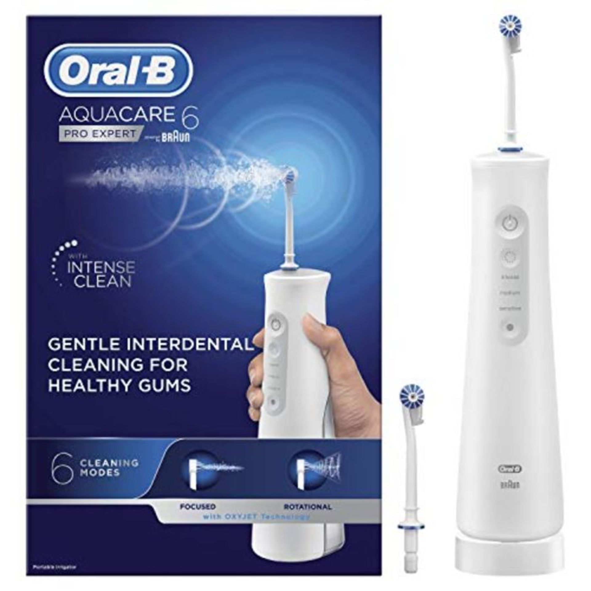 RRP £59.00 Oral-B Aquacare 6 Pro-Expert Water Flosser Cordless Irrigator, Featuring Oxyjet Techno