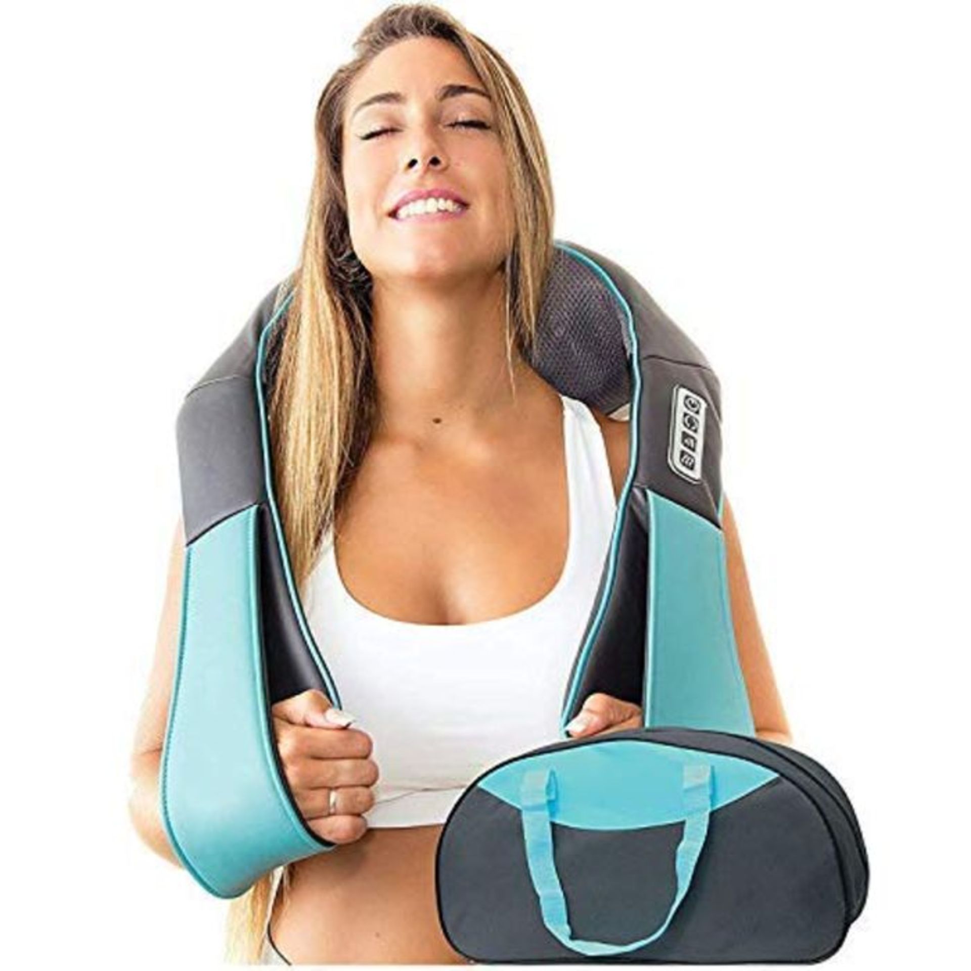Shiatsu Back Neck and Shoulder Massager with Heat - Deep Tissue 3D Kneading Pillow Mas