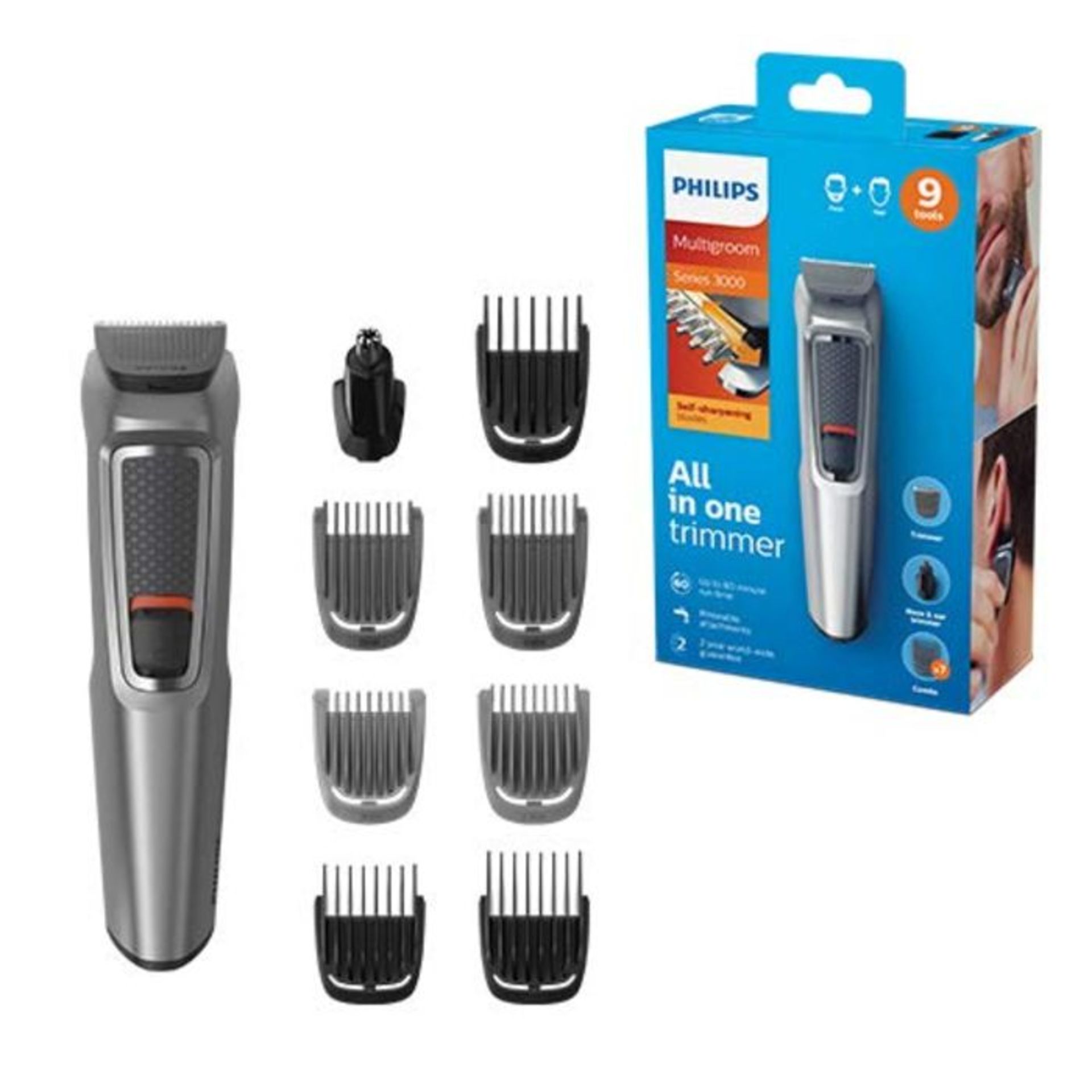 Philips 9-in-1 All-In-One Trimmer, Series 3000 Grooming Kit, Beard Trimmer and Hair Cl