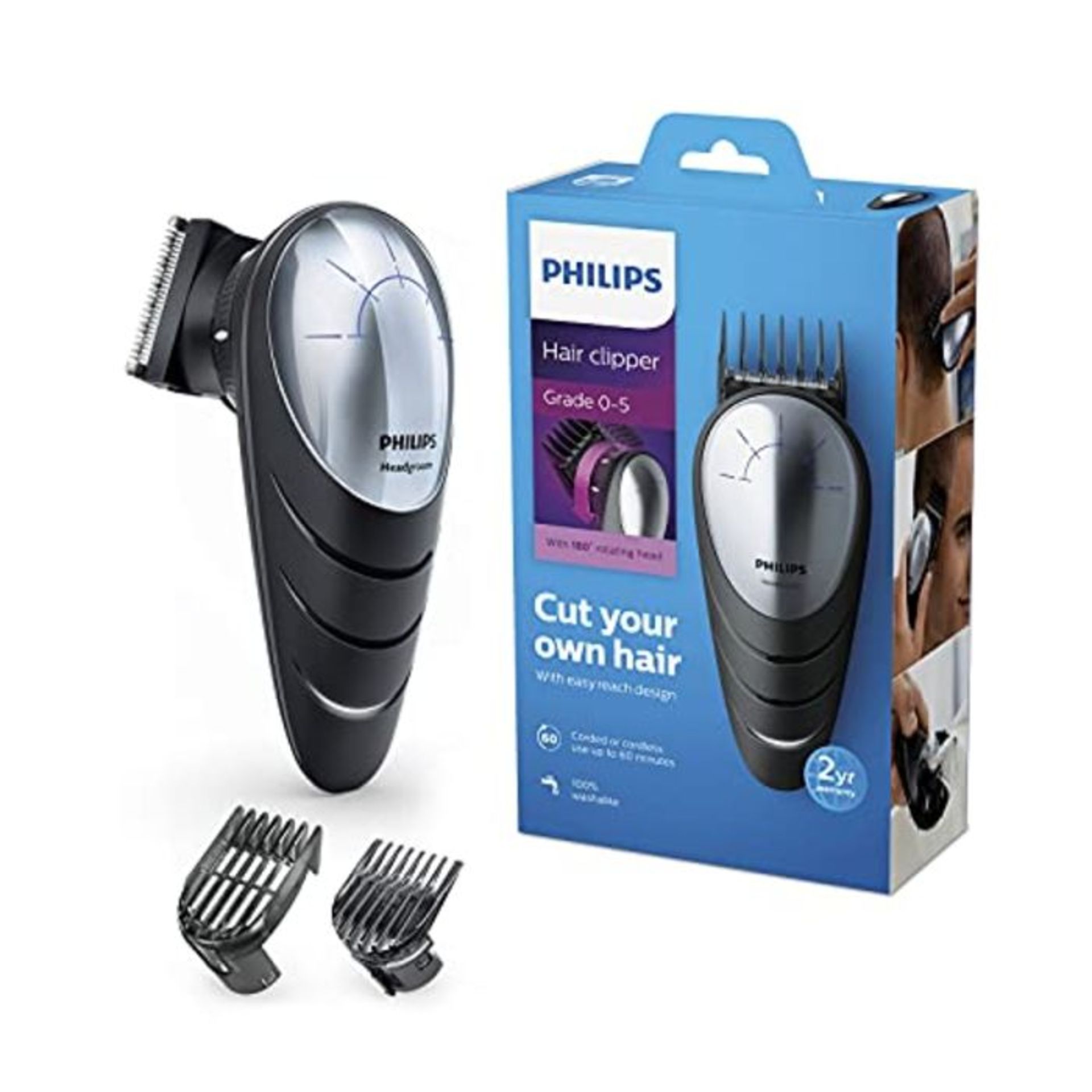 Philips Hair Clippers for Men, Do-It-Yourself Hair Cllipper with 180 Degree Rotating H