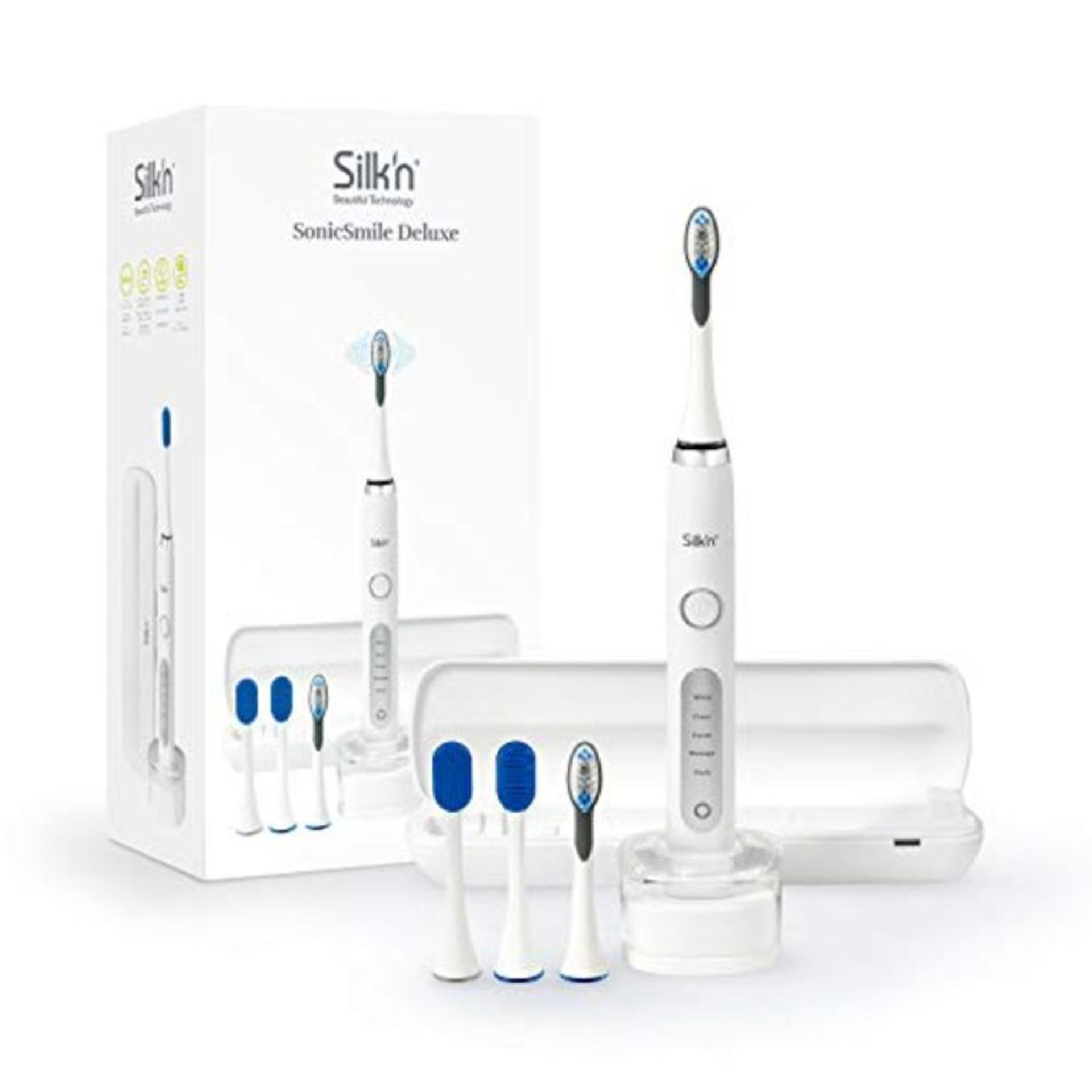 Silk'n SonicSmile Deluxe - Electric Toothbrush for Cleaner, Whiter Teeth 31.000 P.M. -