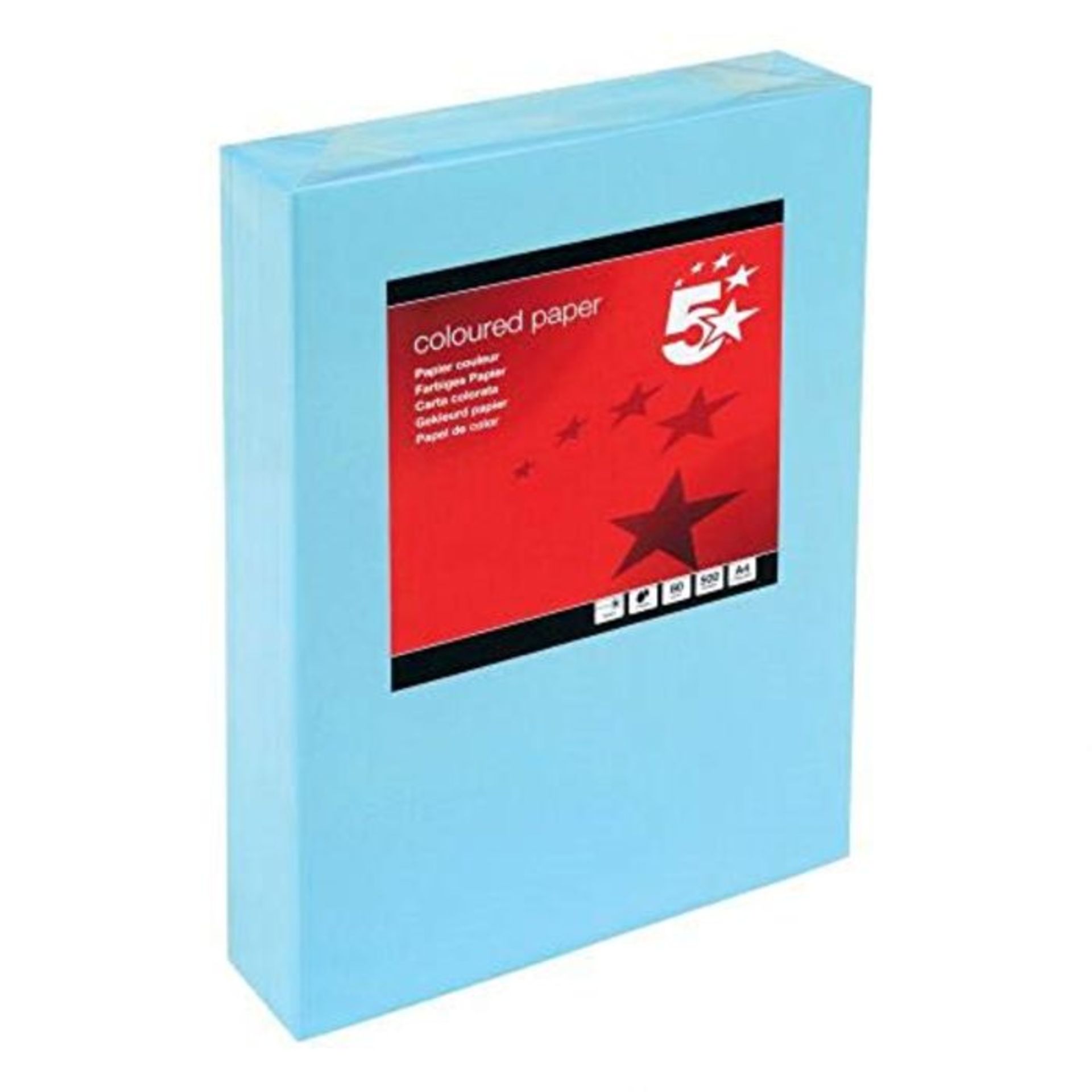 5 Star Coloured Copier Paper Multifunctional Ream-Wrapped 80gsm A4 Medium Blue [500 Sh