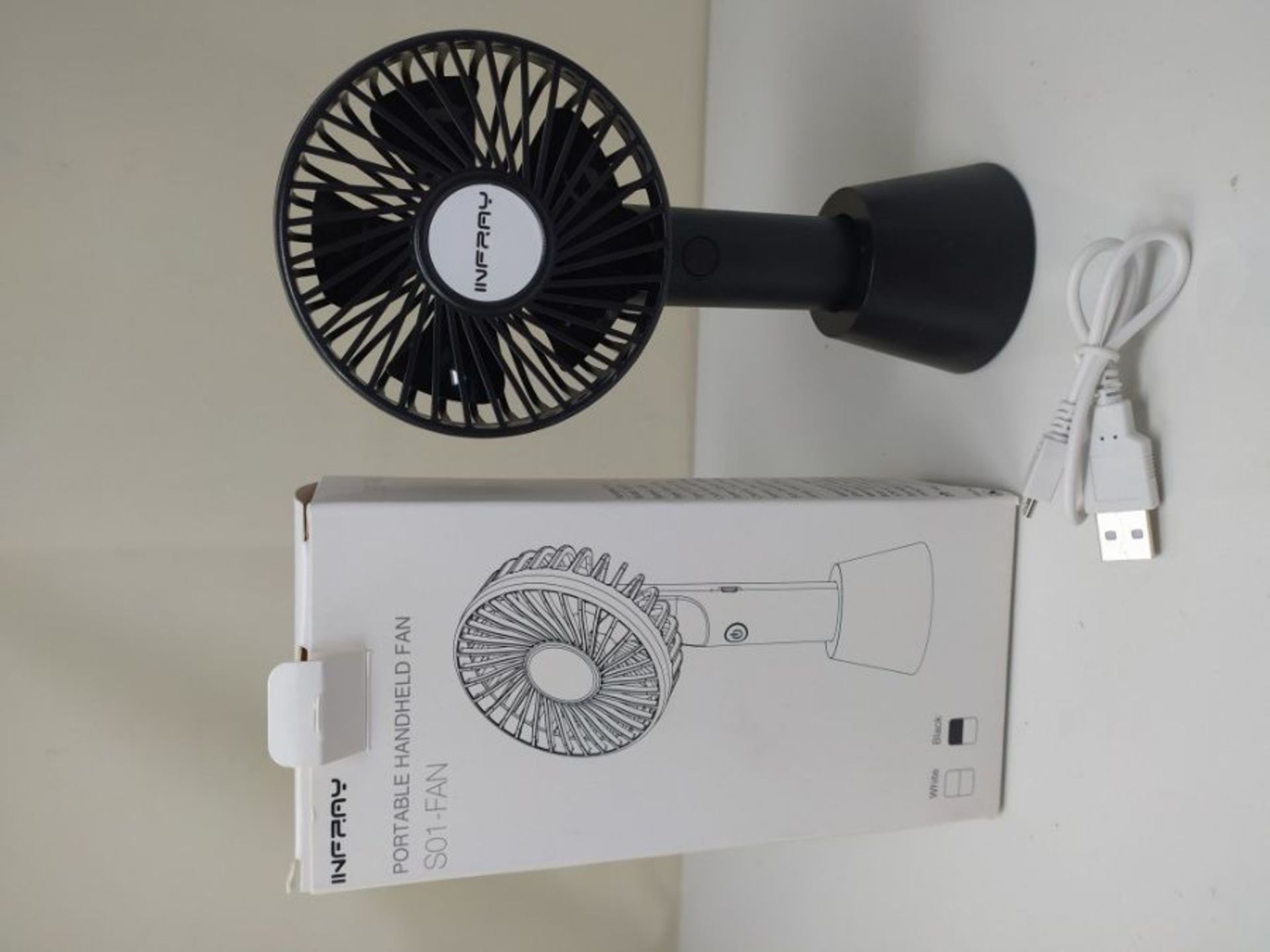 Mini Handheld Fan, Infray Electric Portable USB Fan with Rechargeable 2600mAh Battery - Image 2 of 2