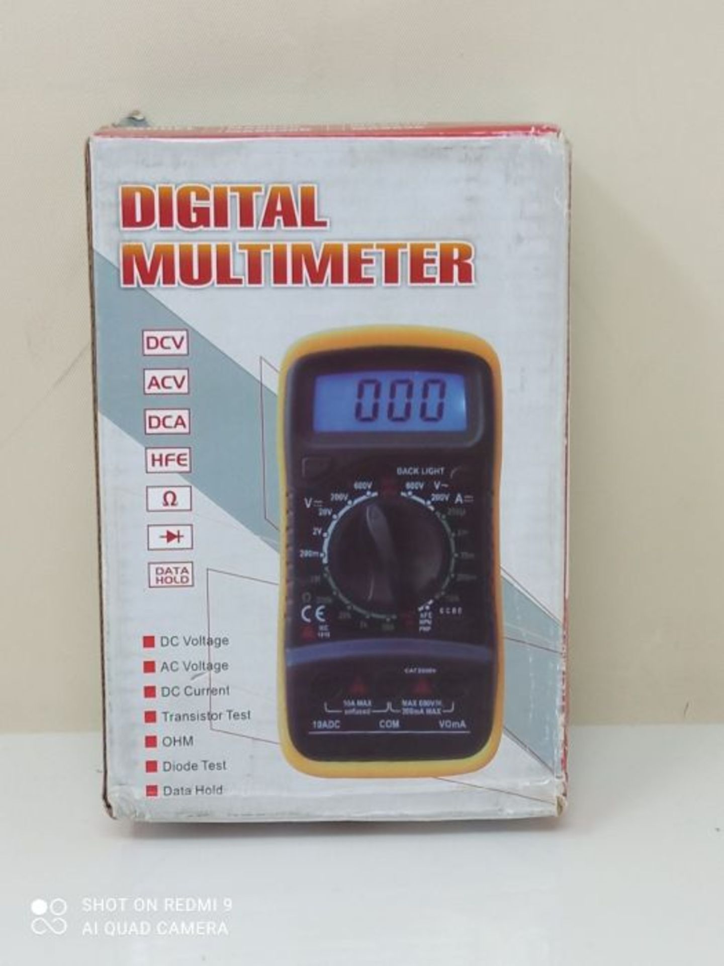 Digital Multimeter Car Battery Circuit Tester Voltmeter DC AC Voltage Current OHM Cont - Image 2 of 3