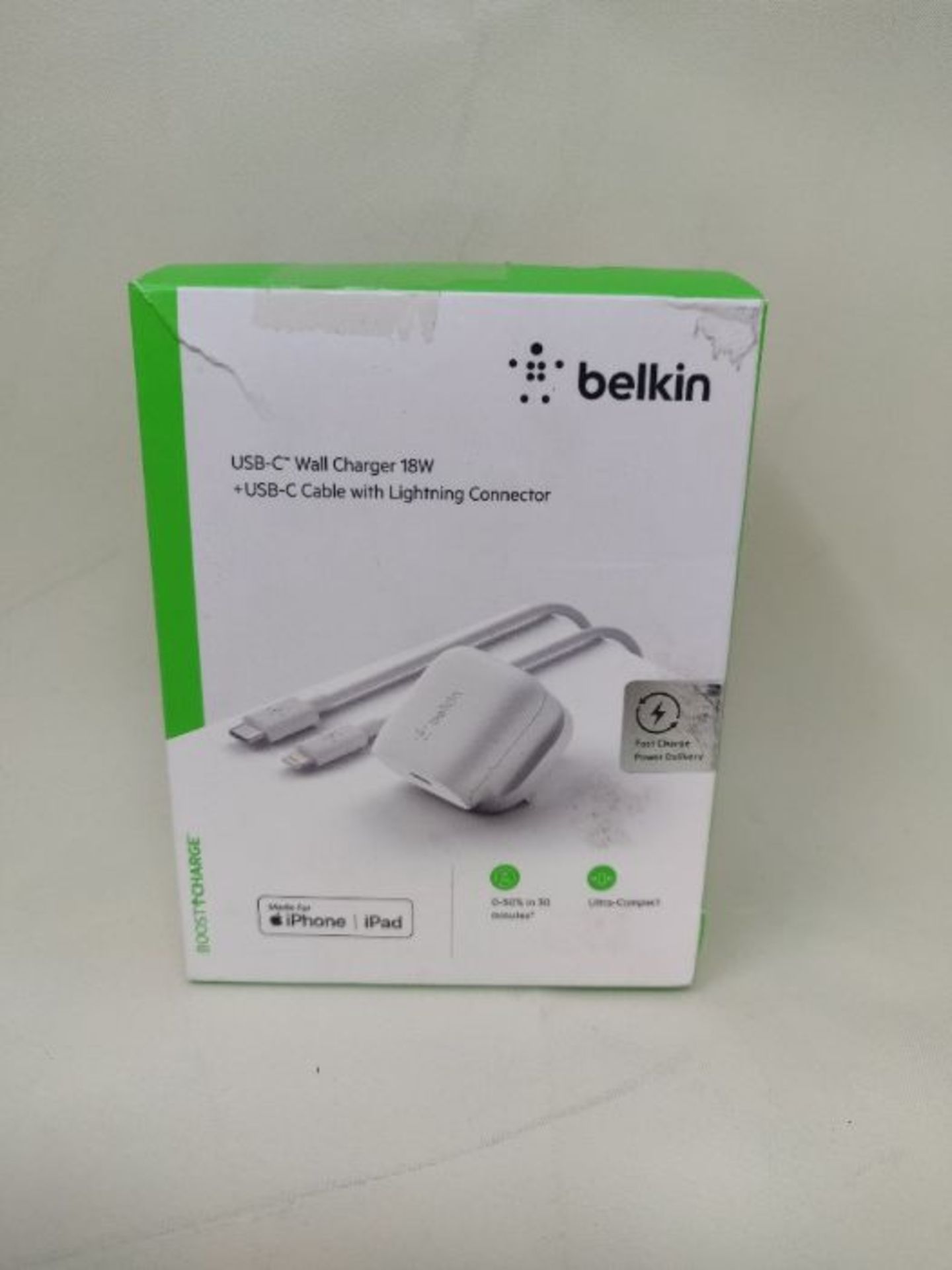 Belkin Boost Charge USB-C Wall Charger 18 W + USB-C to Lightning Cable (Fast Charger f - Image 2 of 3