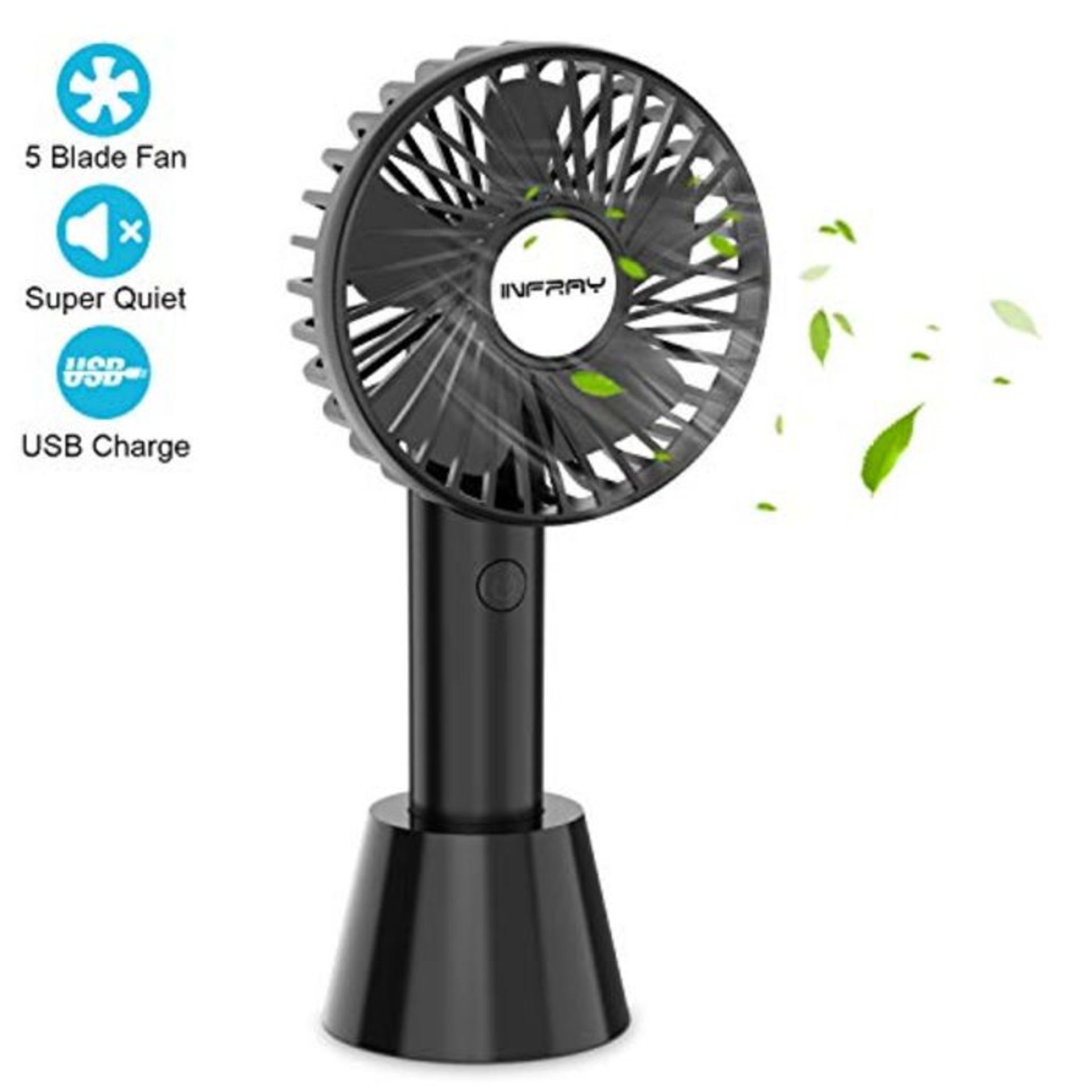 Mini Handheld Fan, Infray Electric Portable USB Fan with Rechargeable 2600mAh Battery