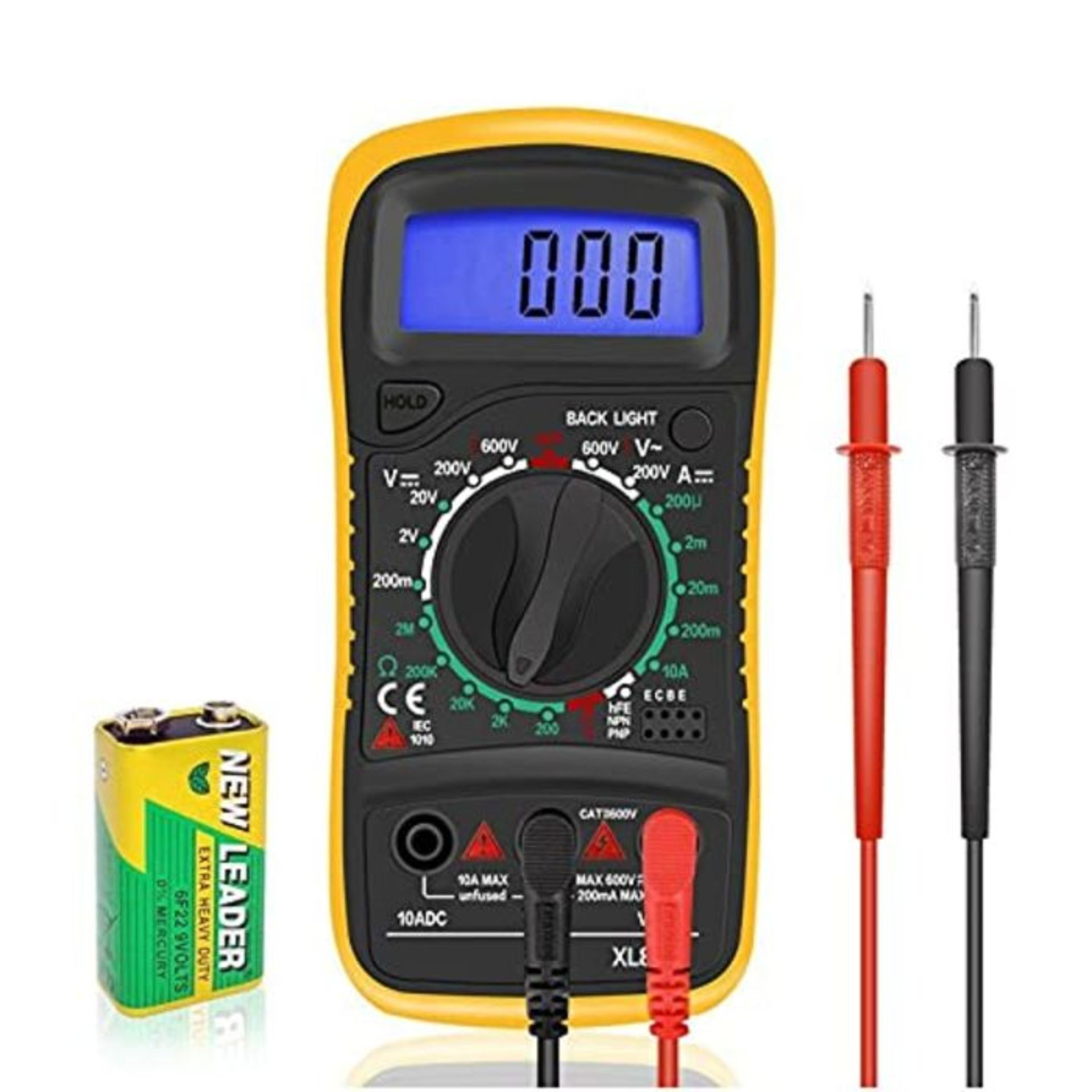 Digital Multimeter Car Battery Circuit Tester Voltmeter DC AC Voltage Current OHM Cont