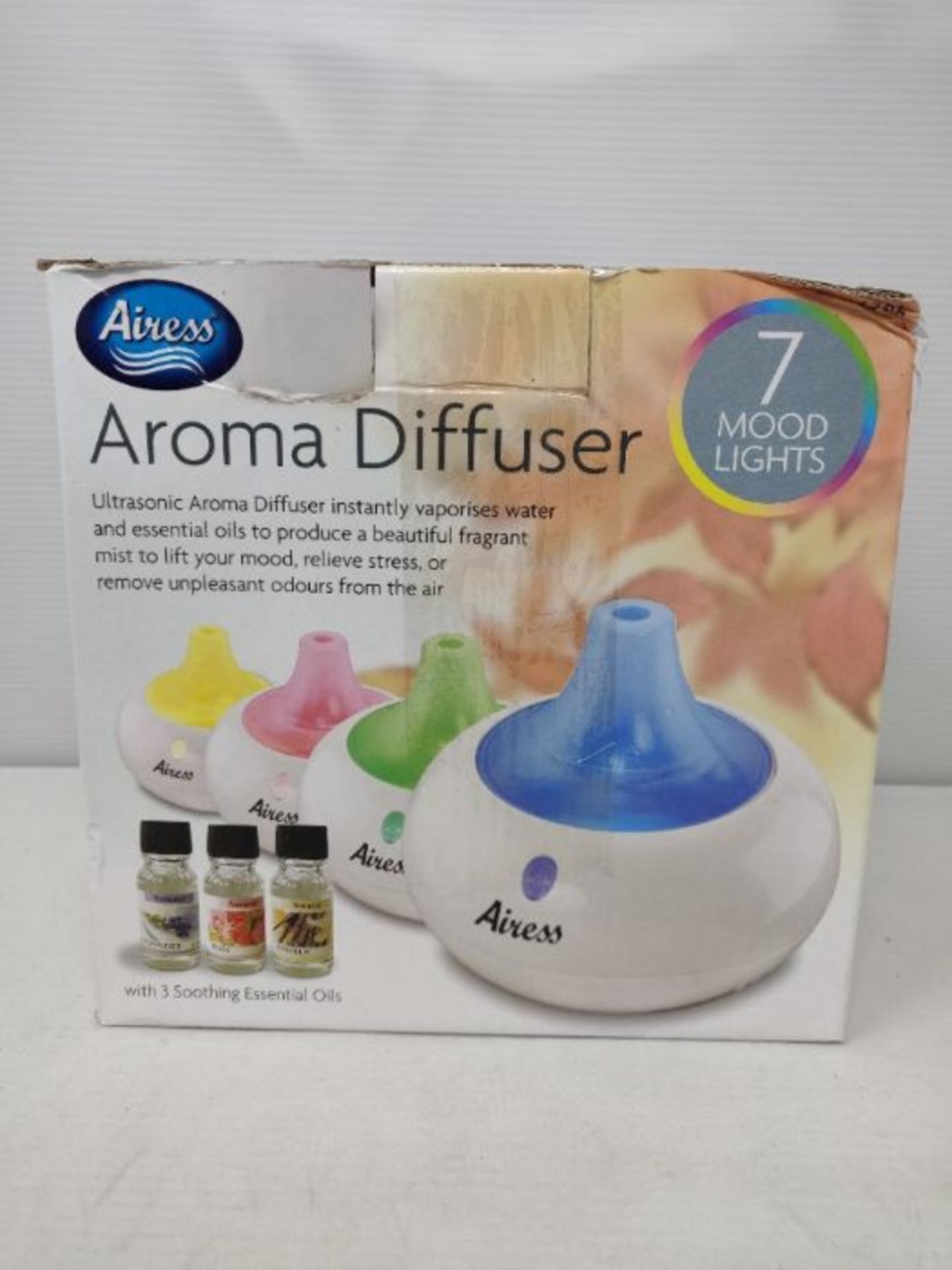 Airess Ultrasonic Aroma Diffuser Humidifier Essential Oils With 7 Colour LED Mood Ligh - Image 2 of 3