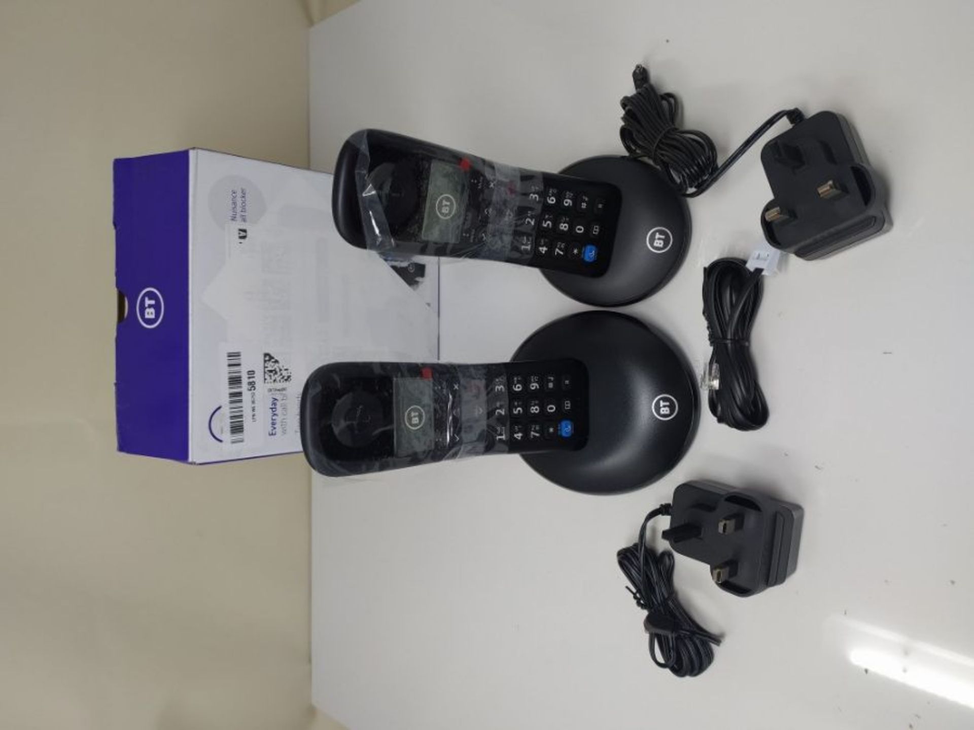 BT Everyday Cordless Home Phone with Basic Call Blocking, Twin Handset Pack, Black - Image 2 of 2