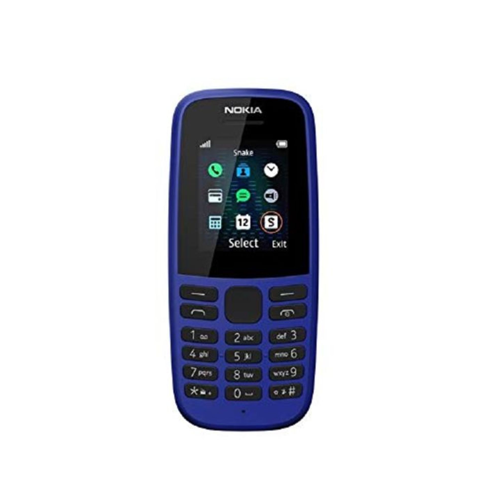 Nokia 105 (4 edition) 1.77 Inch UK SIM Free Feature Phone (Single SIM)  Blue
