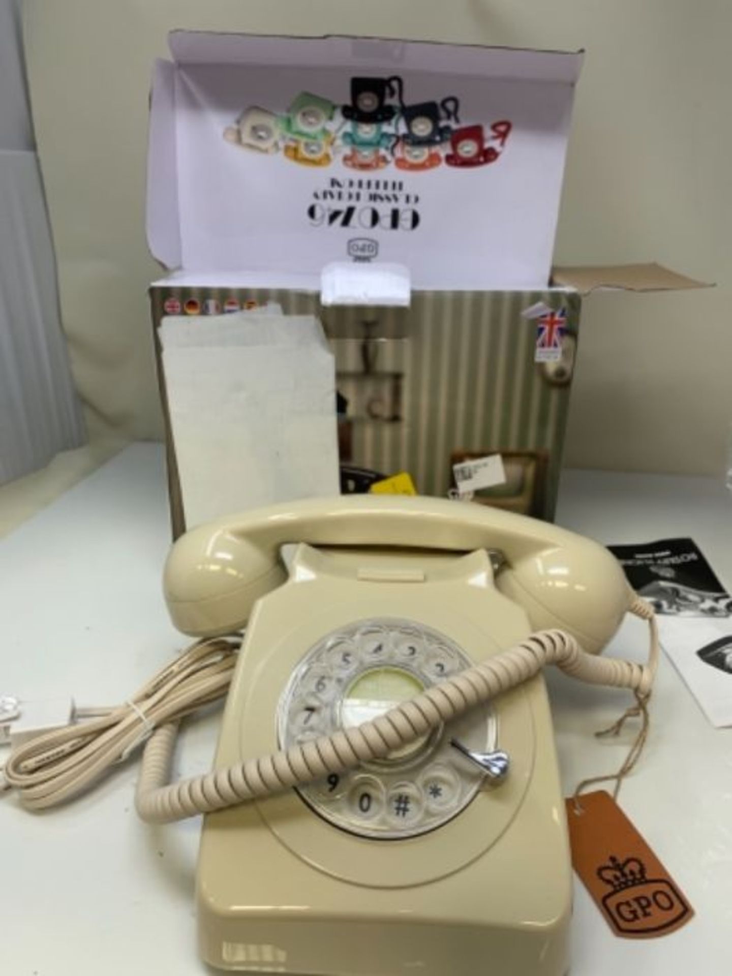 GPO 746 Rotary 1970s-Style Retro Landline Telephone, Classic Telephone with Ringer On/ - Image 3 of 3