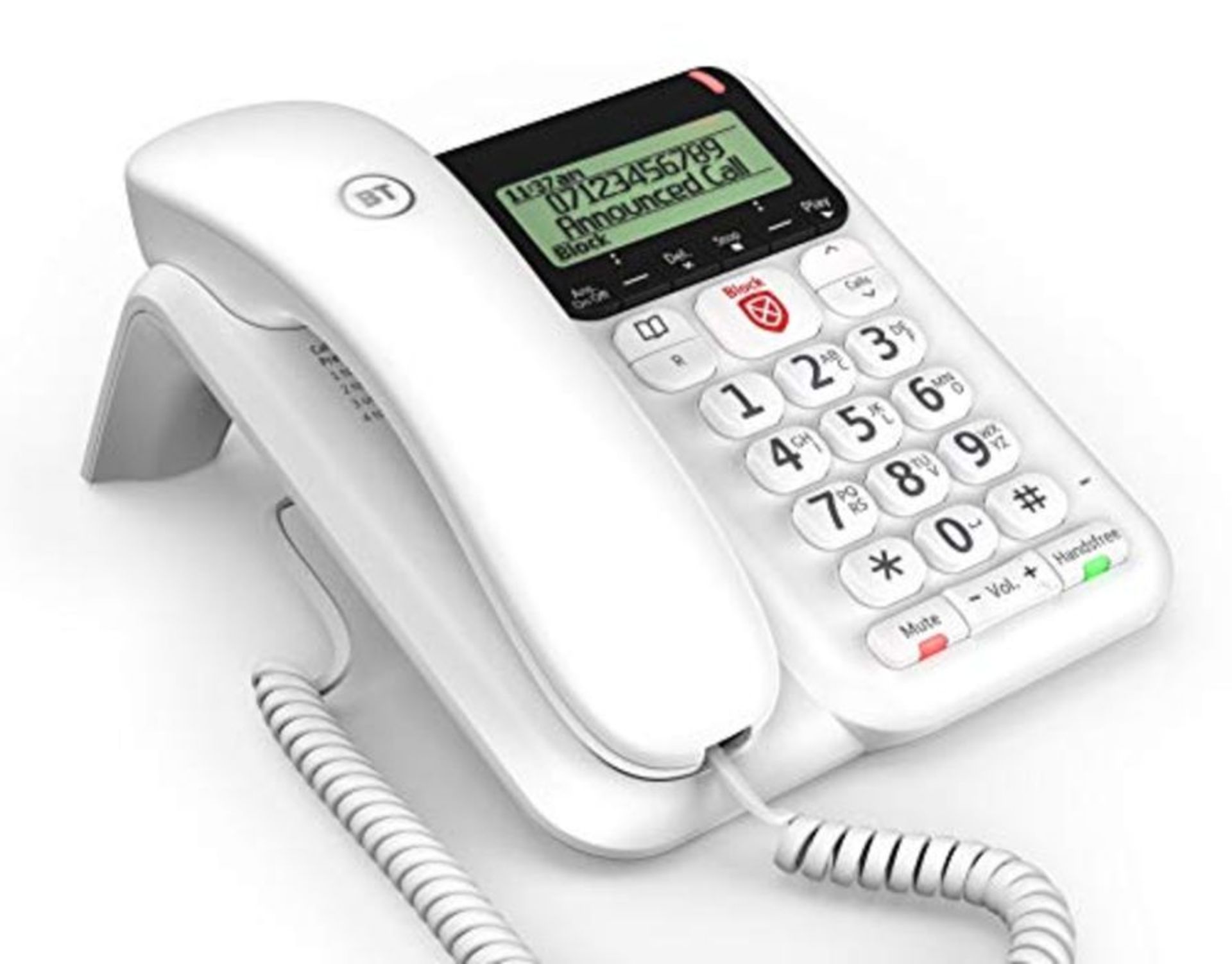 BT Decor Advanced Call Blocker Corded Telephone, White