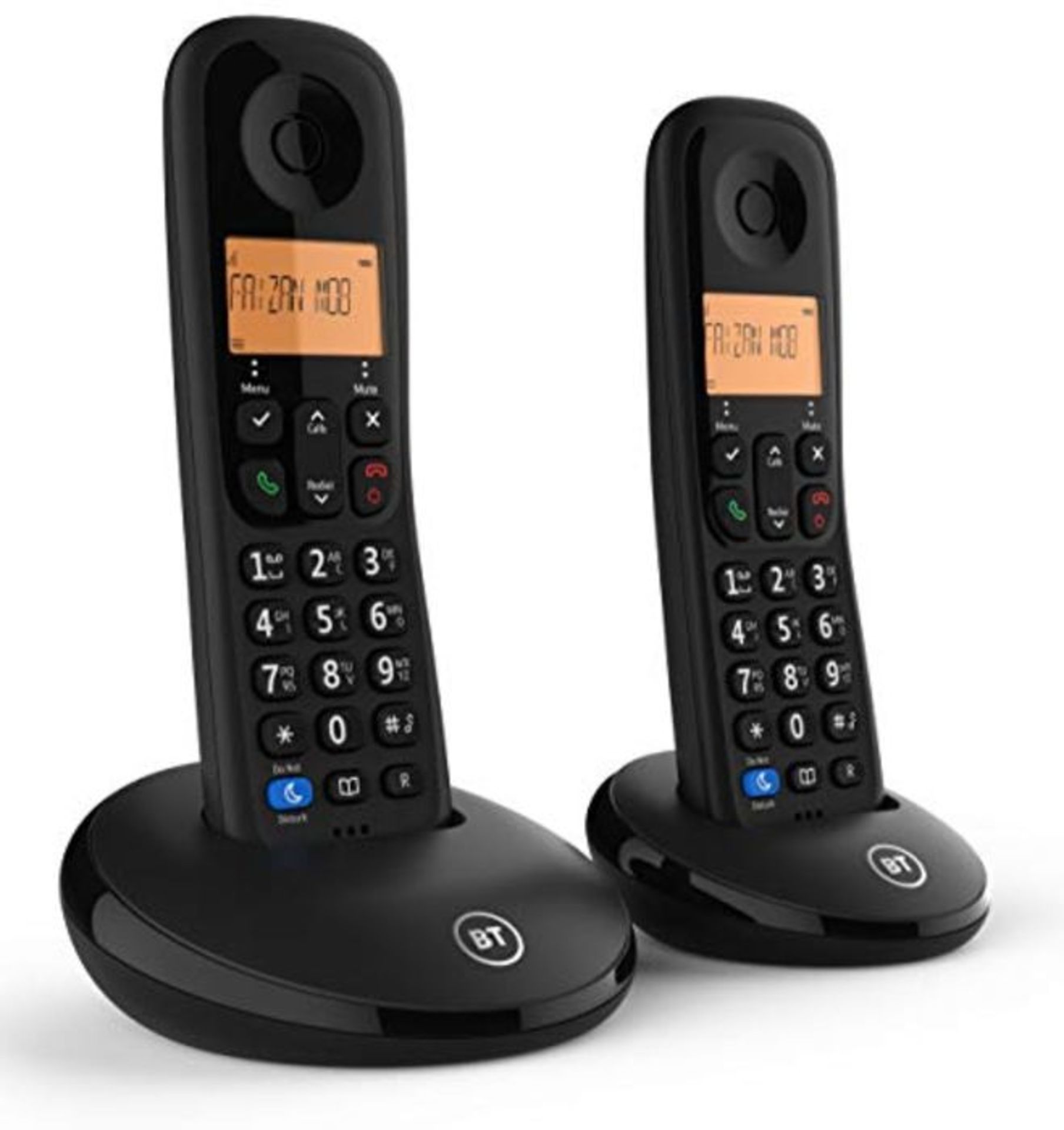 BT Everyday Cordless Home Phone with Basic Call Blocking, Twin Handset Pack, Black