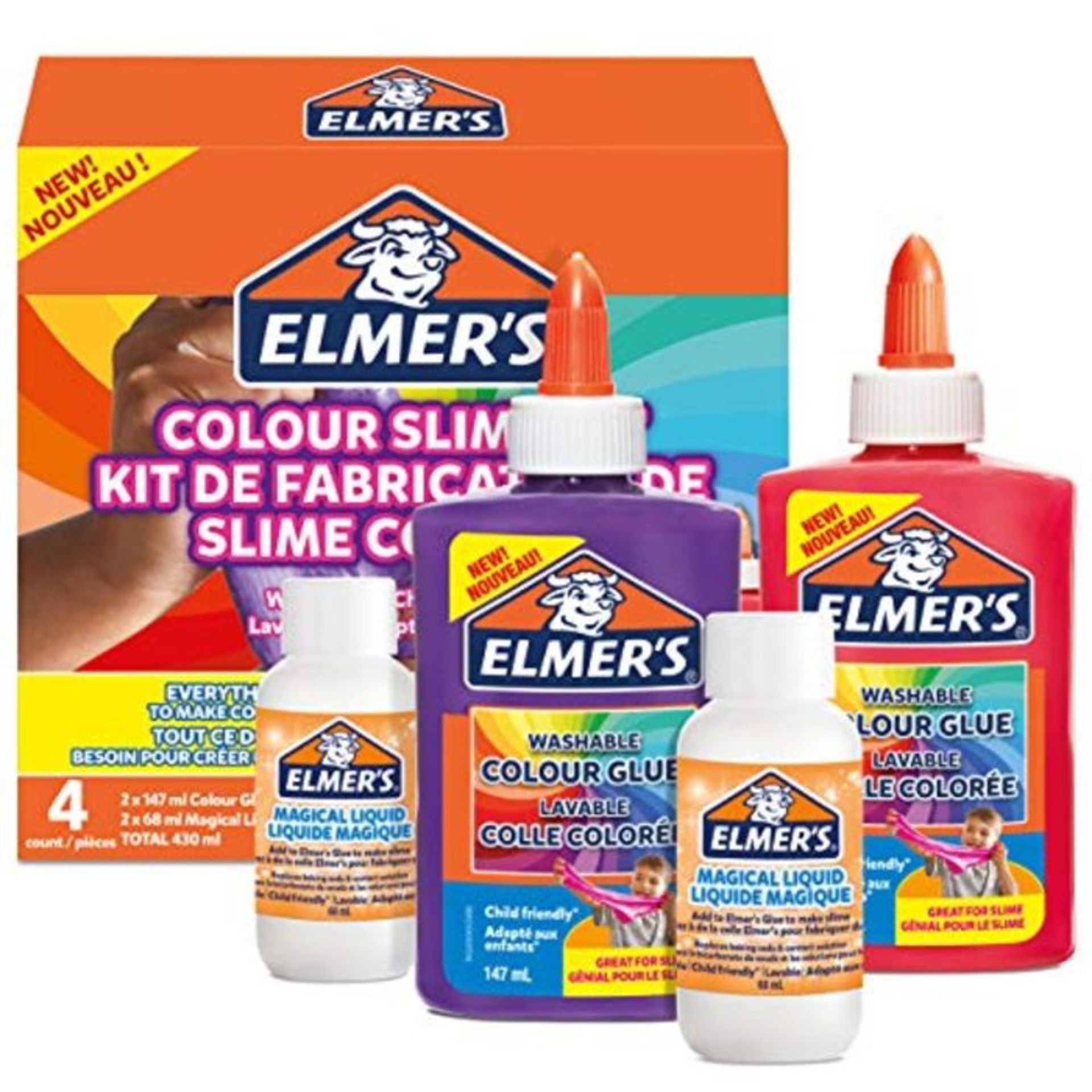 [INCOMPLETE] Elmer's Colour Slime Kit | Slime Supplies Include Washable Colour PVA Glu