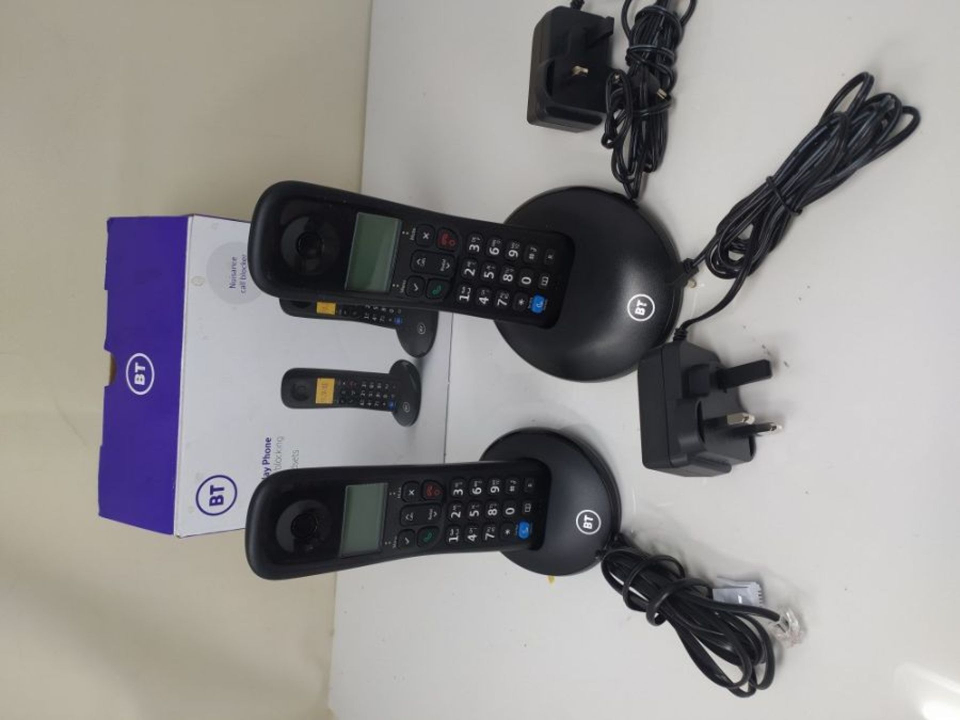 BT Everyday Cordless Home Phone with Basic Call Blocking, Twin Handset Pack, Black - Image 2 of 2