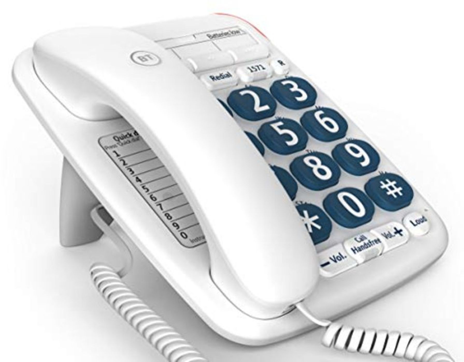 BT Big Button 200 Corded Telephone, White