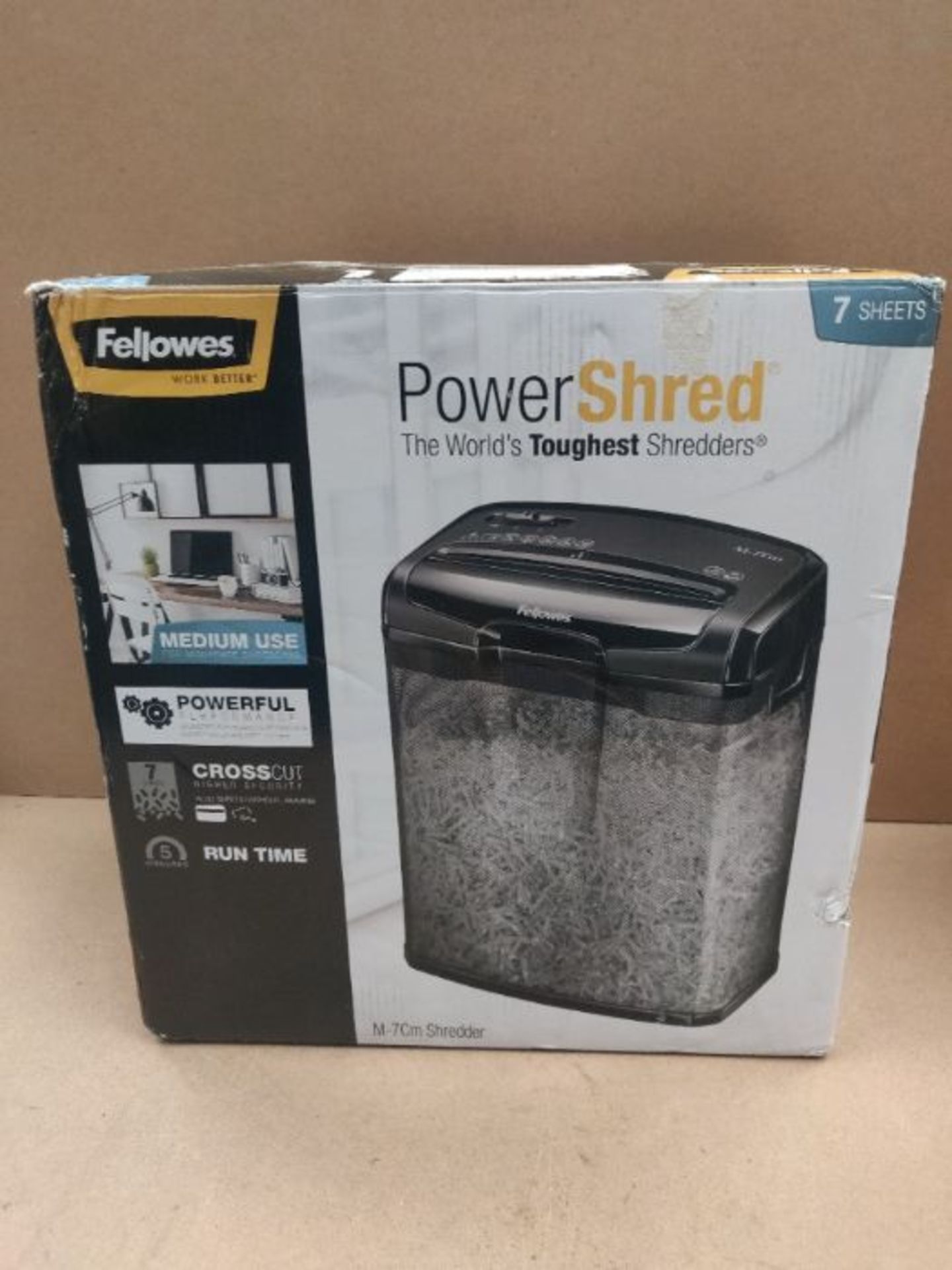 Fellowes Powershred M-7CM Personal 7 Sheet Cross Cut Paper Shredder for Home Use - Image 2 of 3