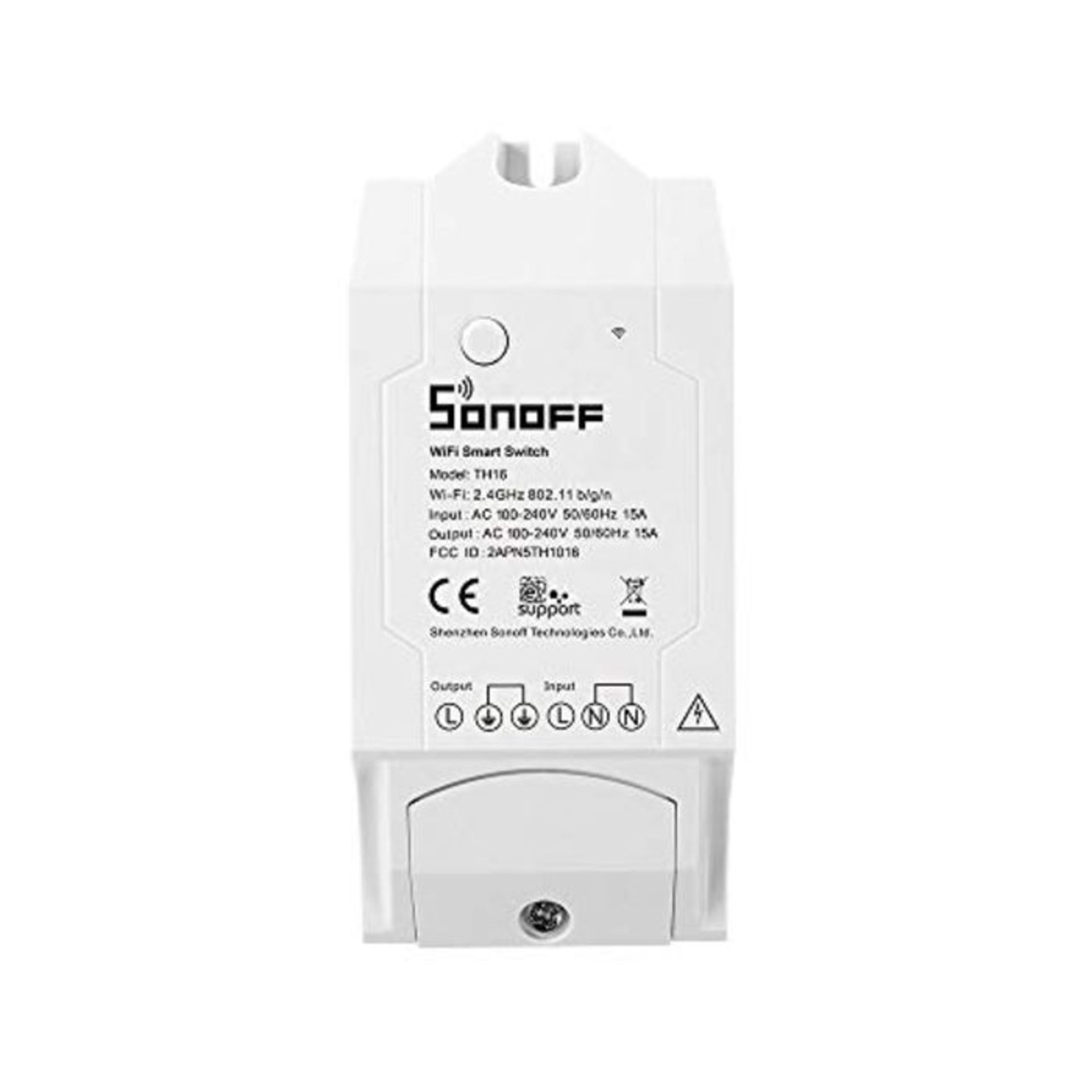 SONOFF TH16 15A Smart WiFi Switch Monitoring Temperature Humidity,Works with Amazon Al