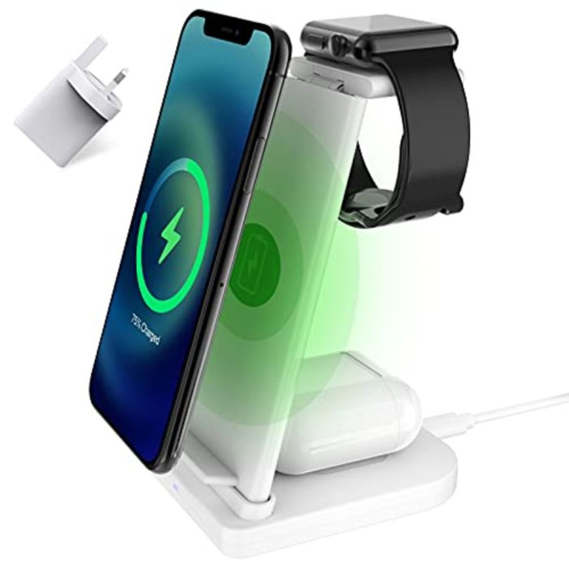 LC.imeeke Wireless Charger 3 in 1, Fast QI Wireless Charging Station Stand Dock Compat