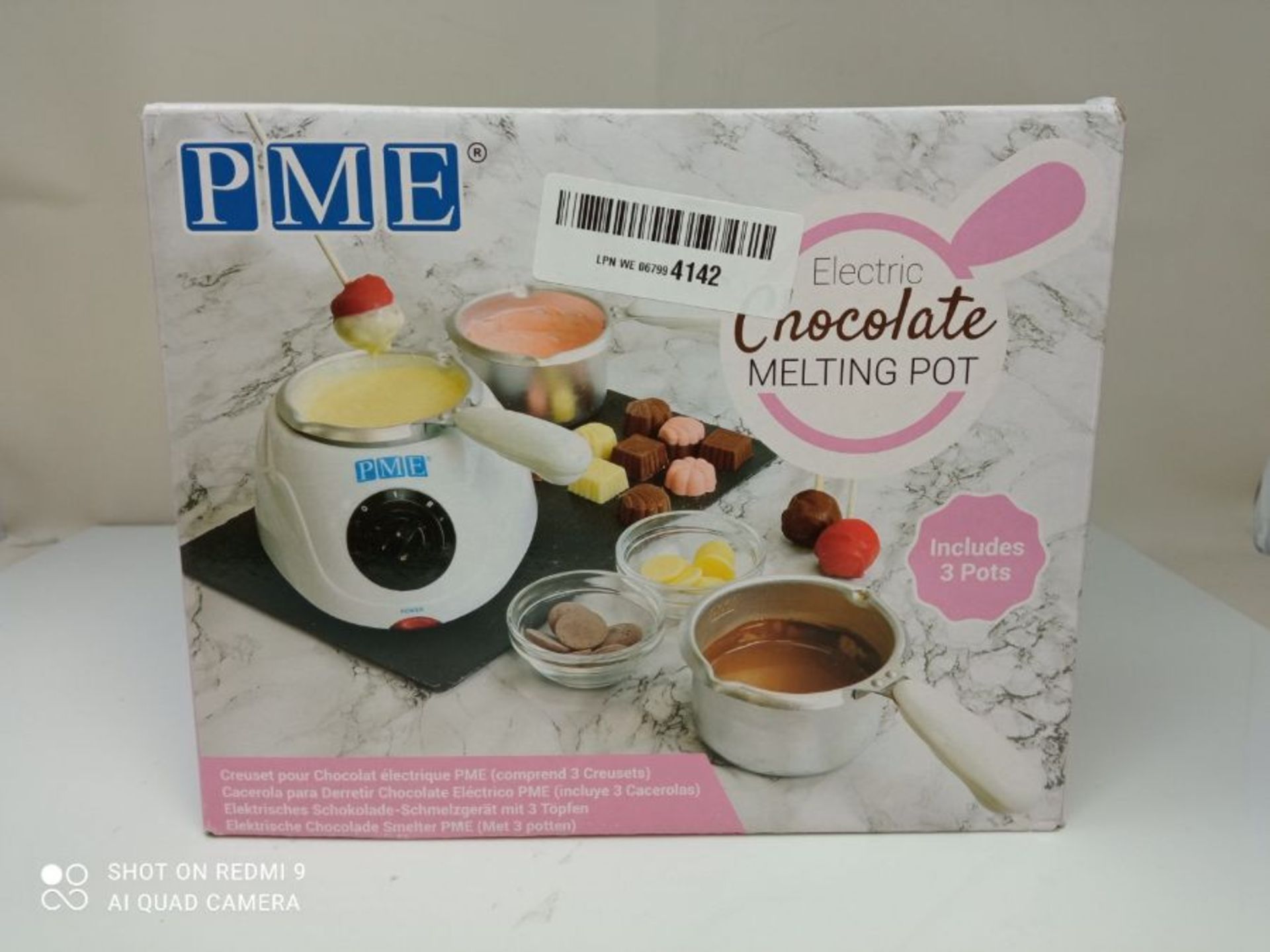 PME CM103/4/5 Electric Chocolate Melting Pot with 3 Pots Included, White - Image 2 of 3