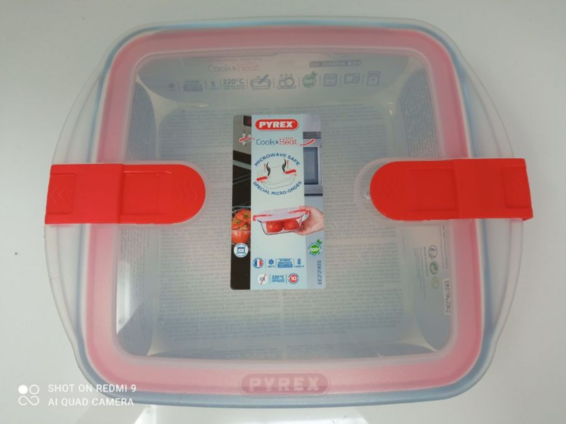 Pyrex FC365 Plastic/Glass Cook and Heat Square Dish, 212PH00 - Image 2 of 3