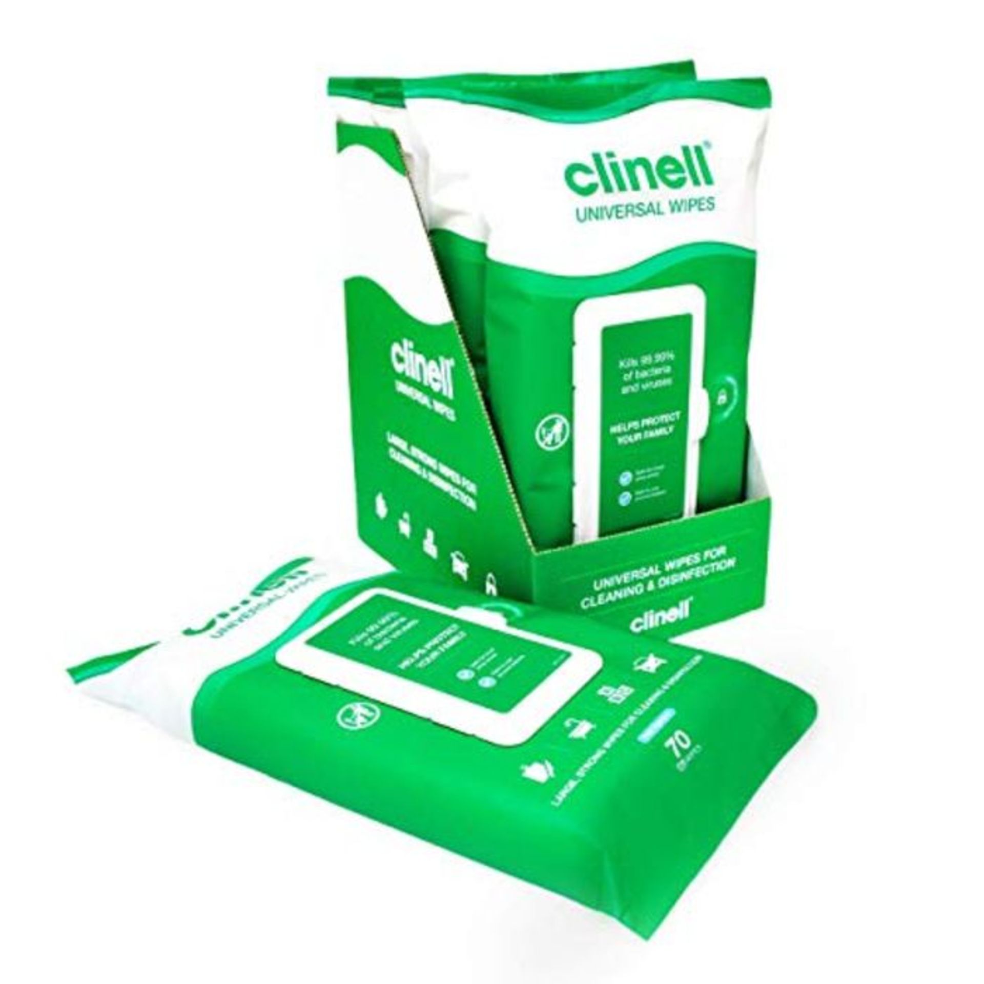 Clinell CW70R Universal Cleaning and Disinfecting Wipes for Home - Kills 99.99% of Ger