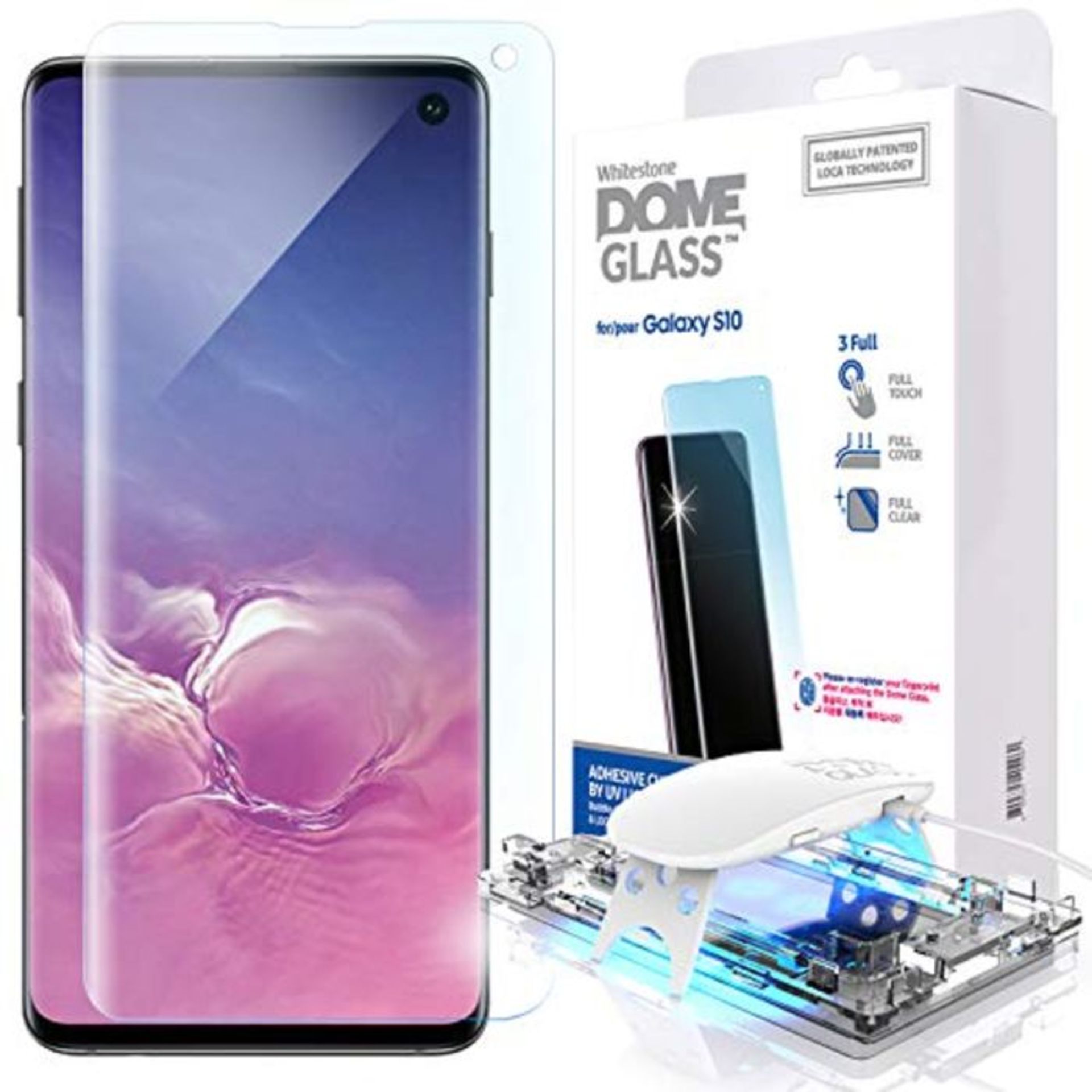 Galaxy S10 Screen Protector, [Dome Glass] Full 3D Curved Edge Tempered Glass [Unique S