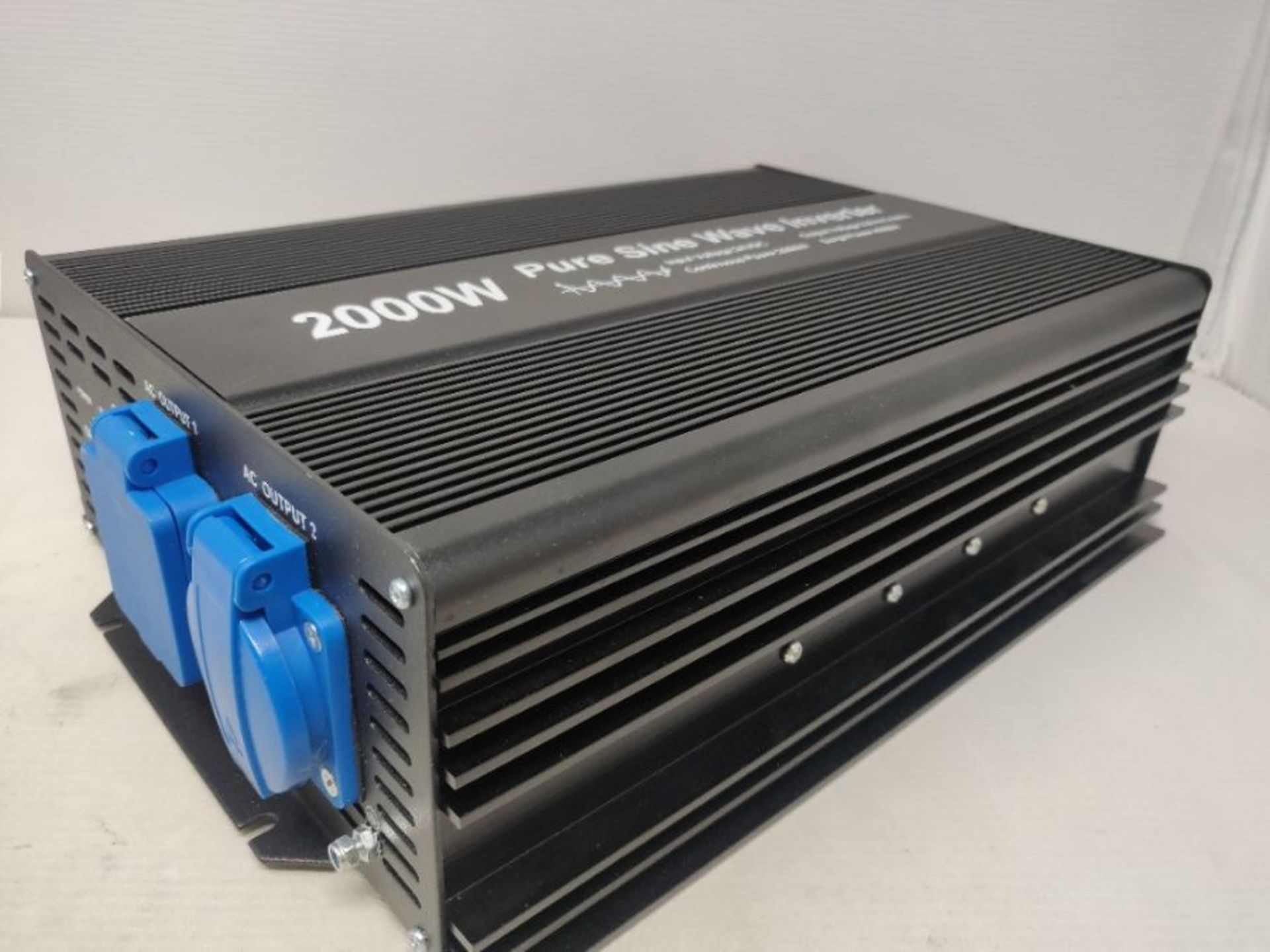 RRP £164.00 2000W Pure Sine Wave inverter 24V to 230V AC with 2 AC outlets (IP54 Sockets),DC5V 2 A - Image 2 of 2