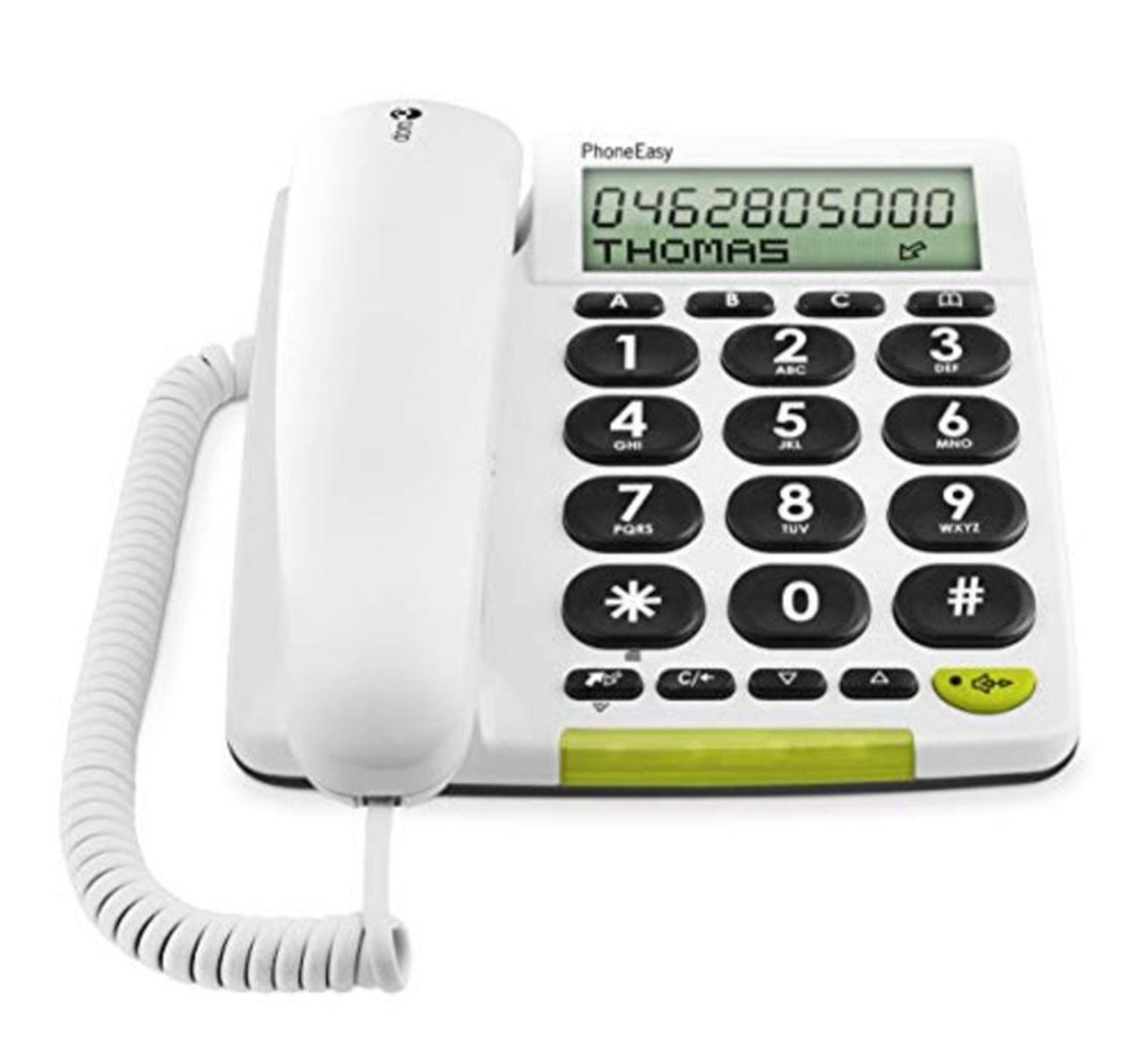 Doro PhoneEasy 312cs Big Button Corded Telephone for Seniors with Display (White) [UK