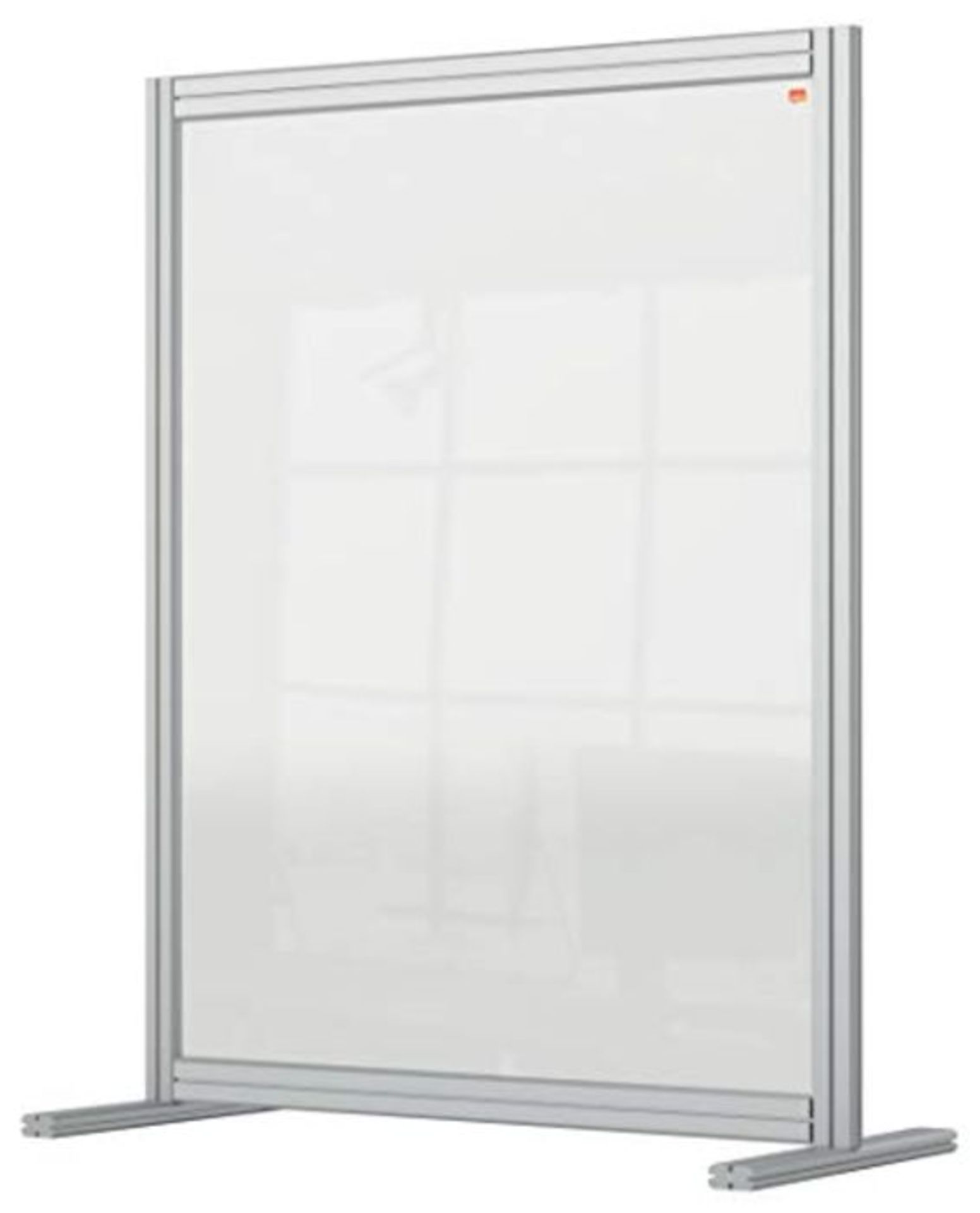 RRP £80.00 Nobo Clear Acrylic Desk Divider, 1.4 m High, Free Standing Protective Social Distancin