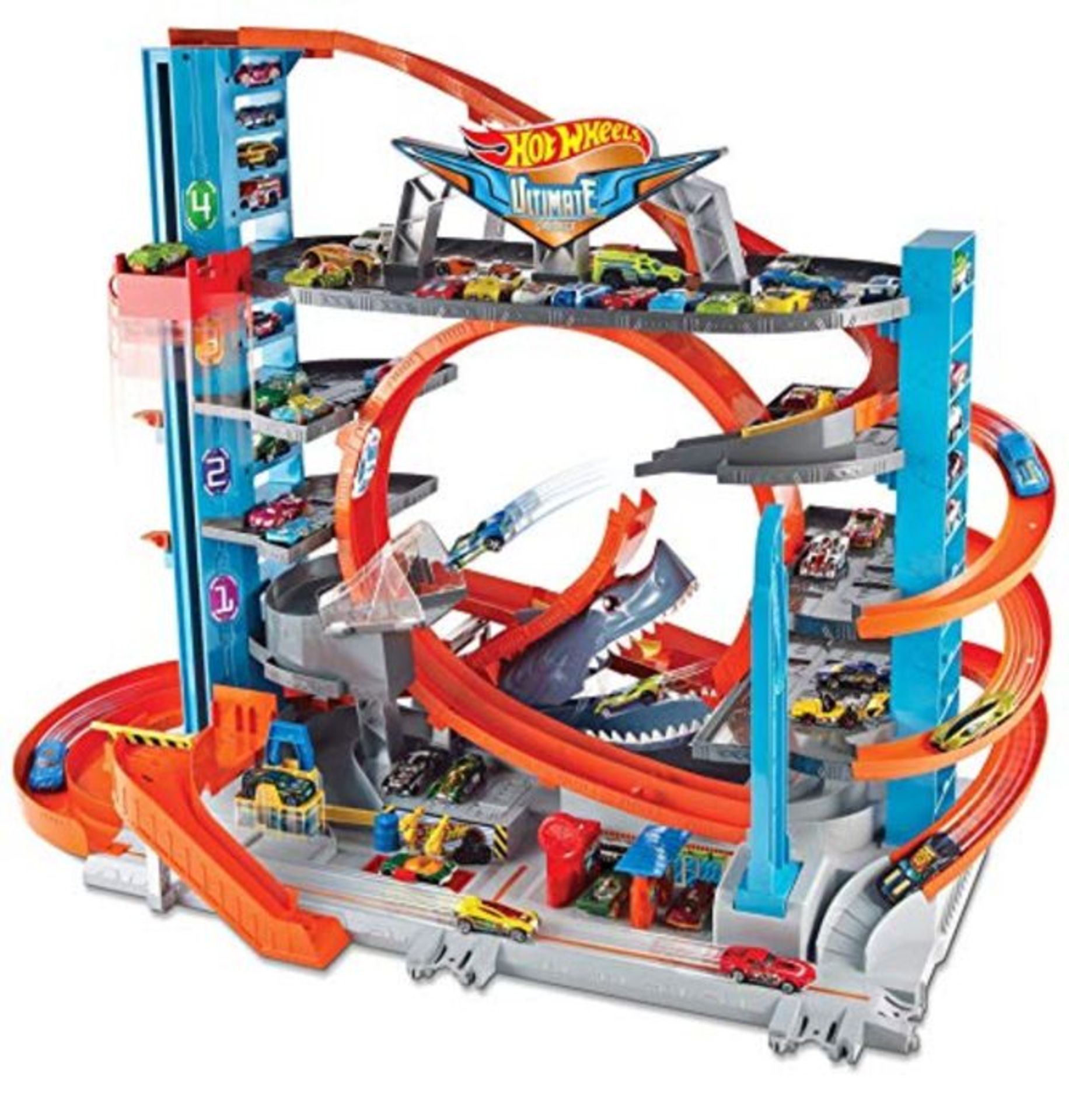 RRP £148.00 Hot Wheels - Garage delle Acrobazie Playset con Pista Connettibile per Macchinine, Loo