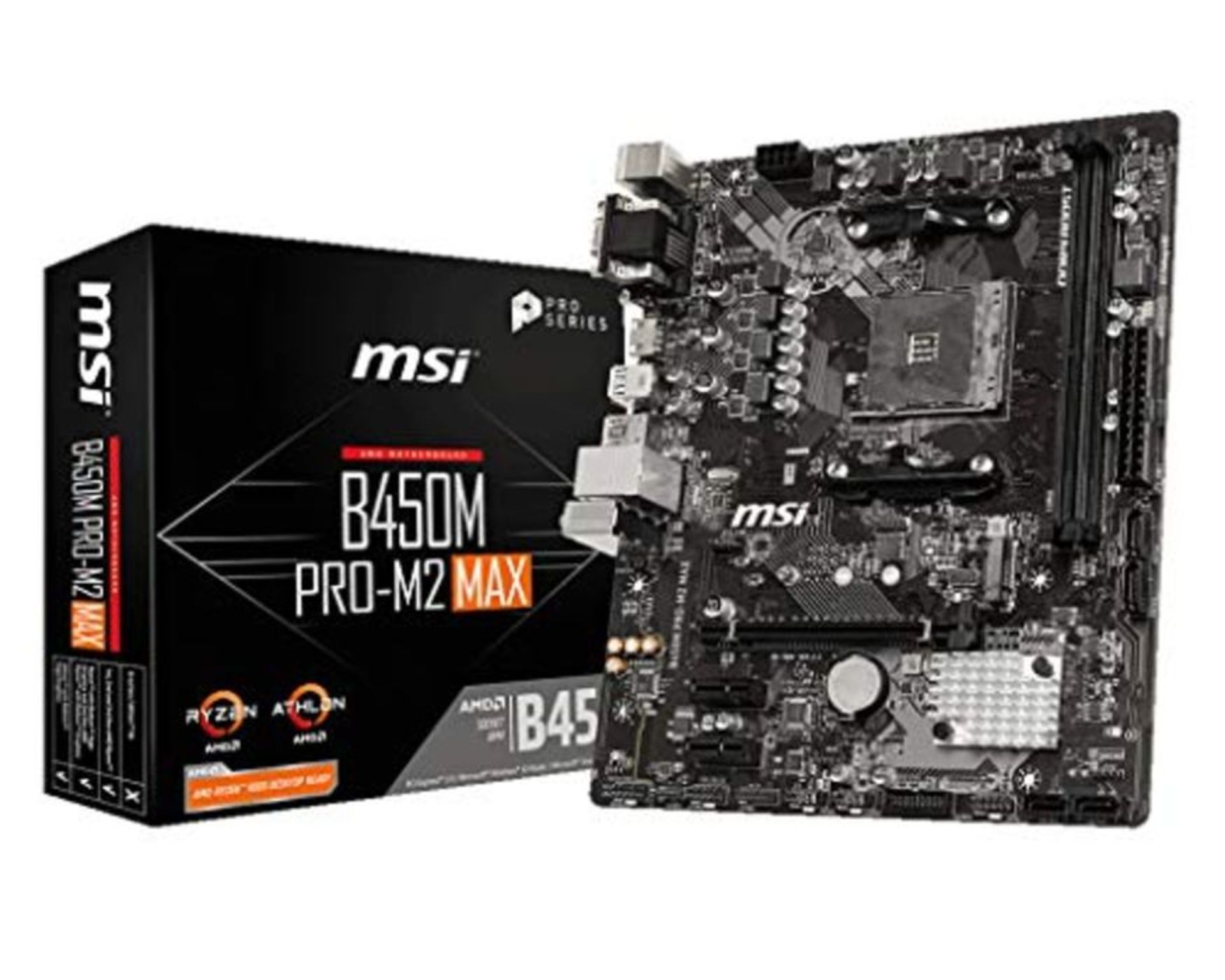 RRP £59.00 MSI B450M PRO-M2 MAX Motherboard mATX, AM4, DDR4, LAN, USB 3.2 Gen1, M.2, VGA, DVI-D,