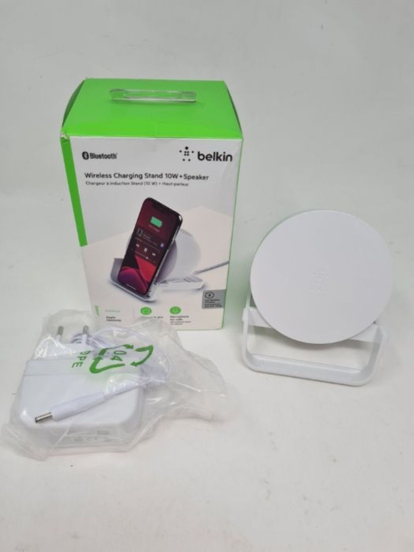 Belkin drahtloser BoostCharge Ladeständer, 10 W mit Bluetooth Lautsprecher (schnelles