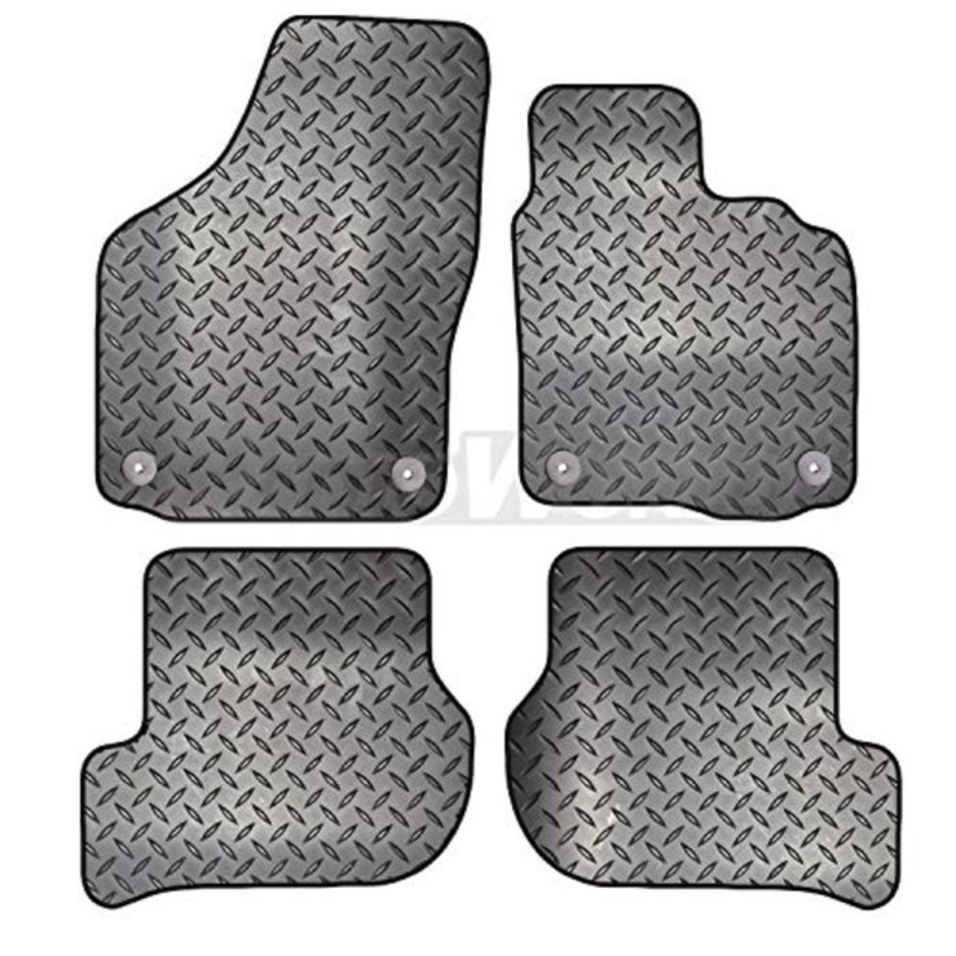 Carsio Tailored 4 Piece Rubber Car Mat Set 4 Round Clips TO FIT - Volkswagen Golf MK6