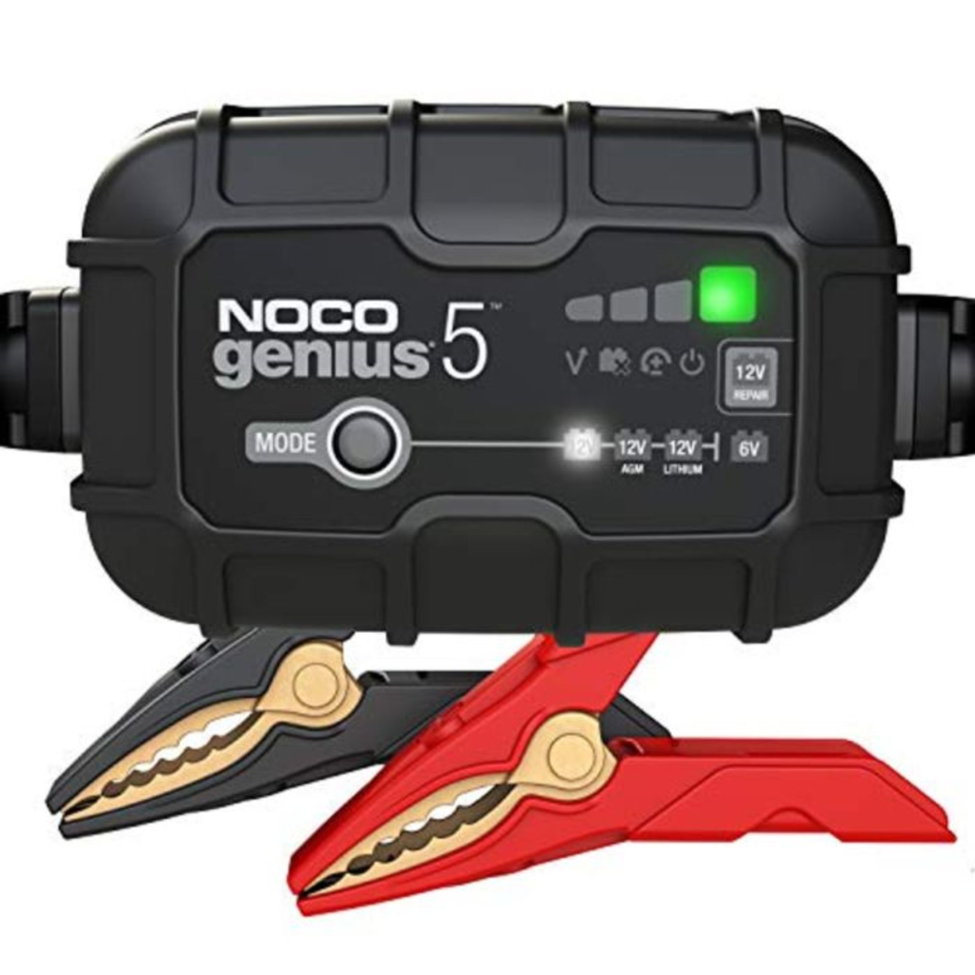 RRP £69.00 NOCO GENIUS5UK, 5-Amp Fully-Automatic Smart Charger, 6V And 12V Battery Charging Units