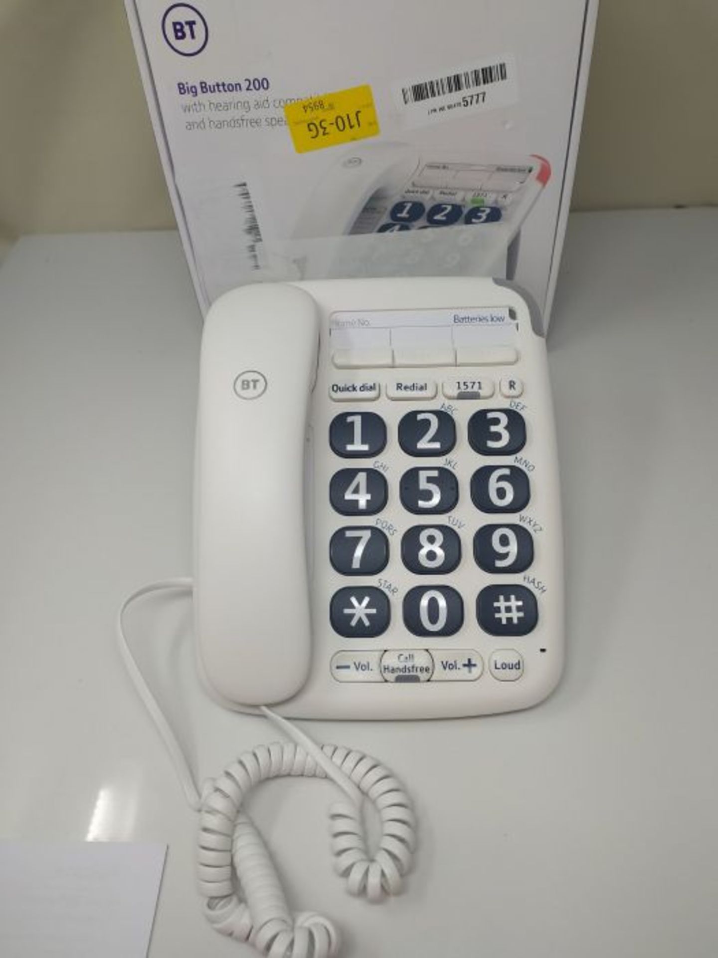 BT Big Button 200 Corded Telephone, White - Image 2 of 2