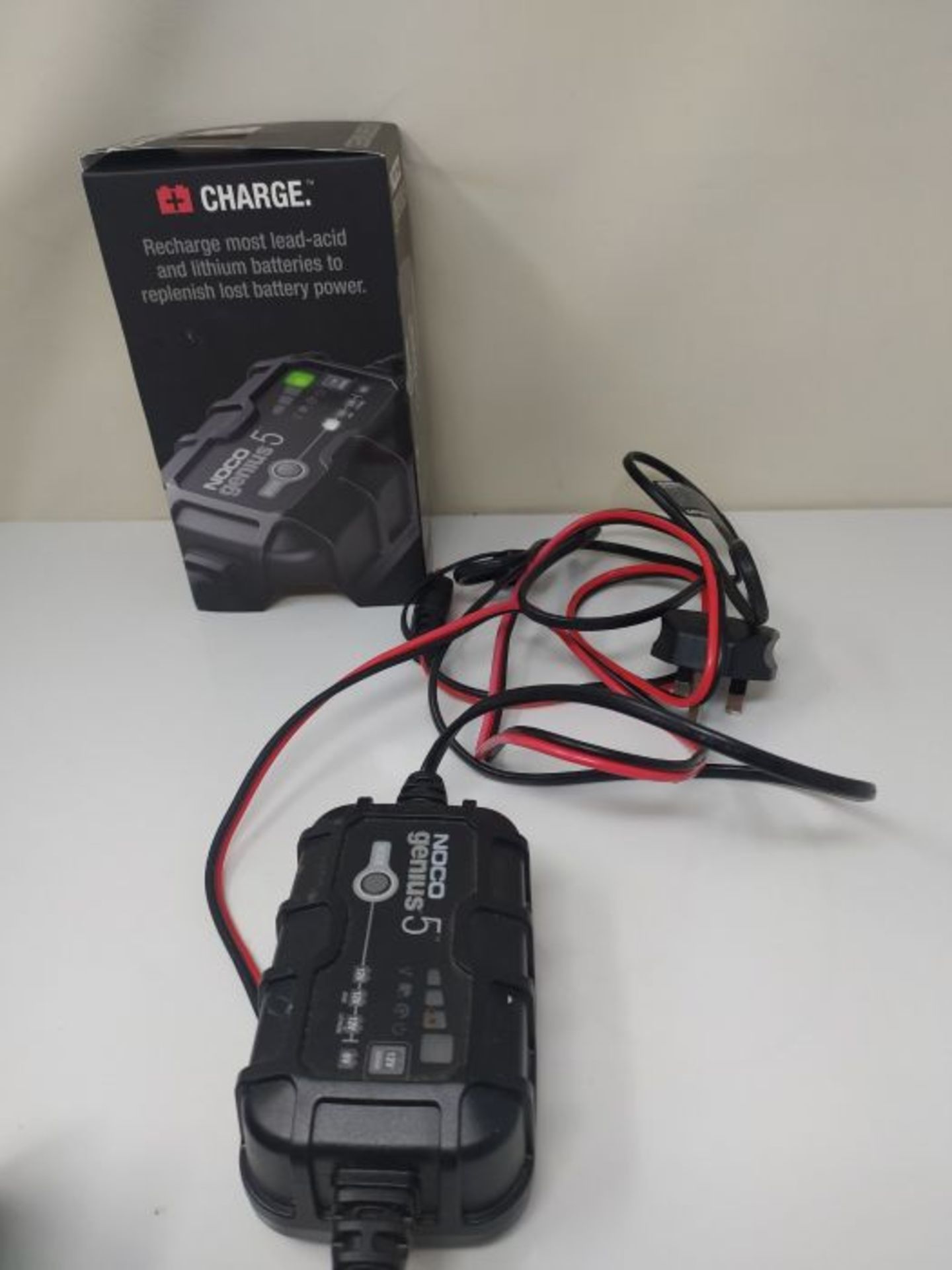 RRP £69.00 NOCO GENIUS5UK, 5-Amp Fully-Automatic Smart Charger, 6V And 12V Battery Charging Units - Image 2 of 2