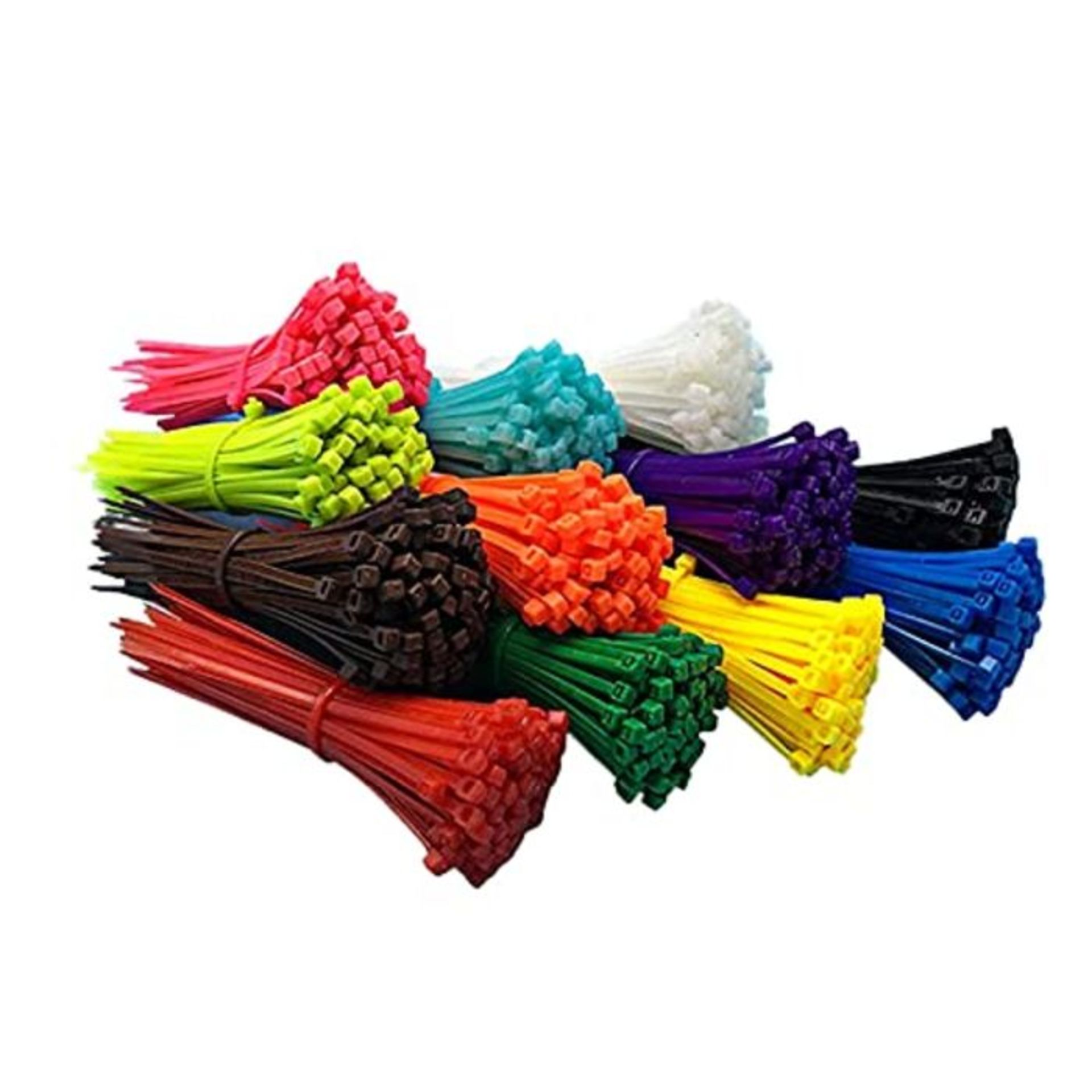 Coloured Cable Ties, 1200pcs 2.5mm*100mm Zip Ties Nylon Cable Zip Ties for Indoor and