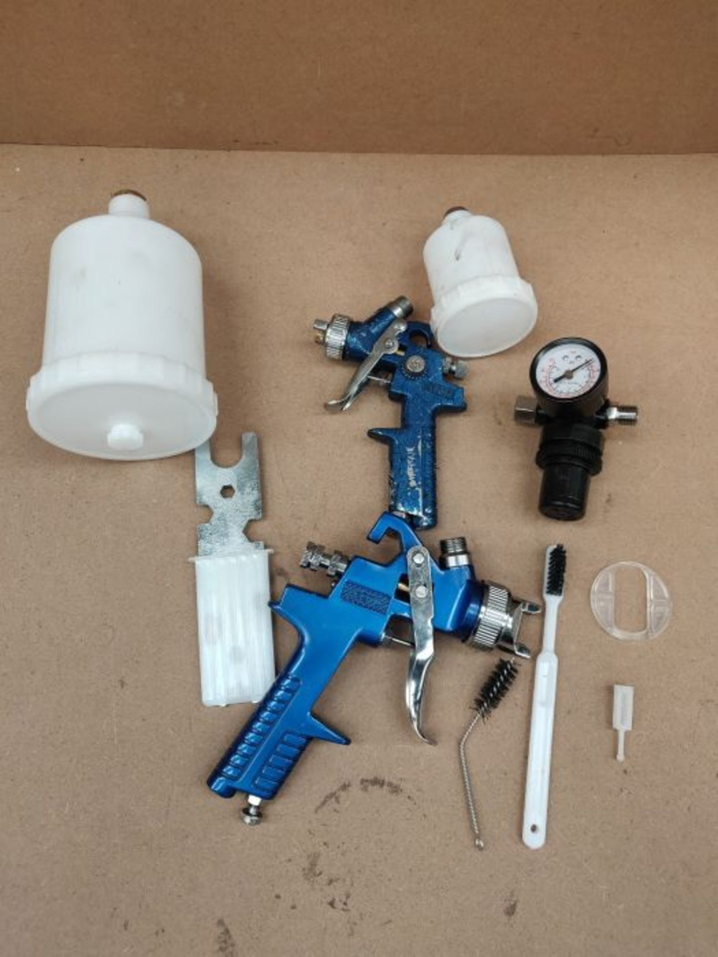 Voilamart 2 Set HVLP Gravity Feed Spray Gun Set with 600CC 125CC Cup Paint Sprayer Air - Image 3 of 3