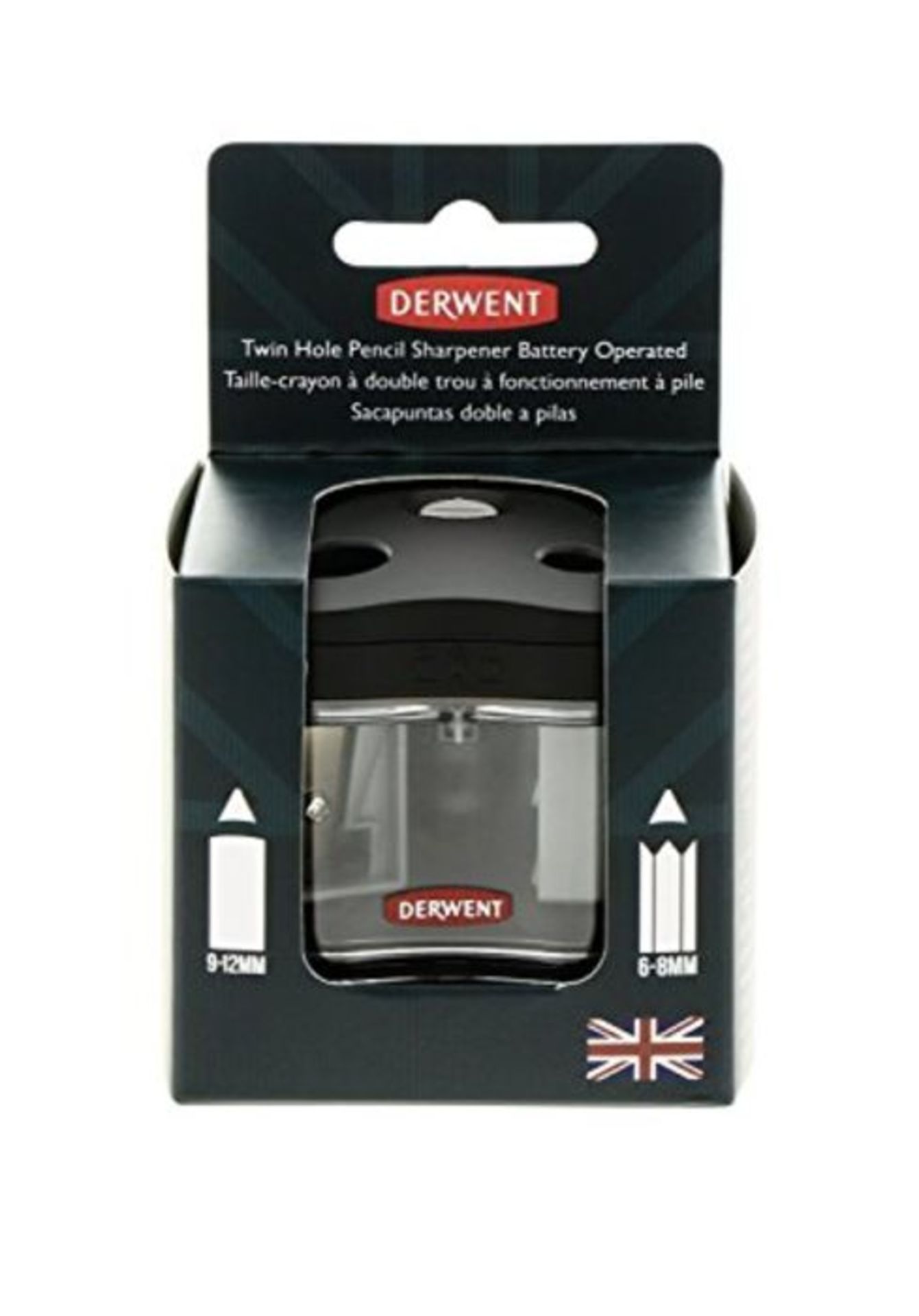 Derwent Twin Hole Sharpener, Battery Operated , Professional Quality, 2302332
