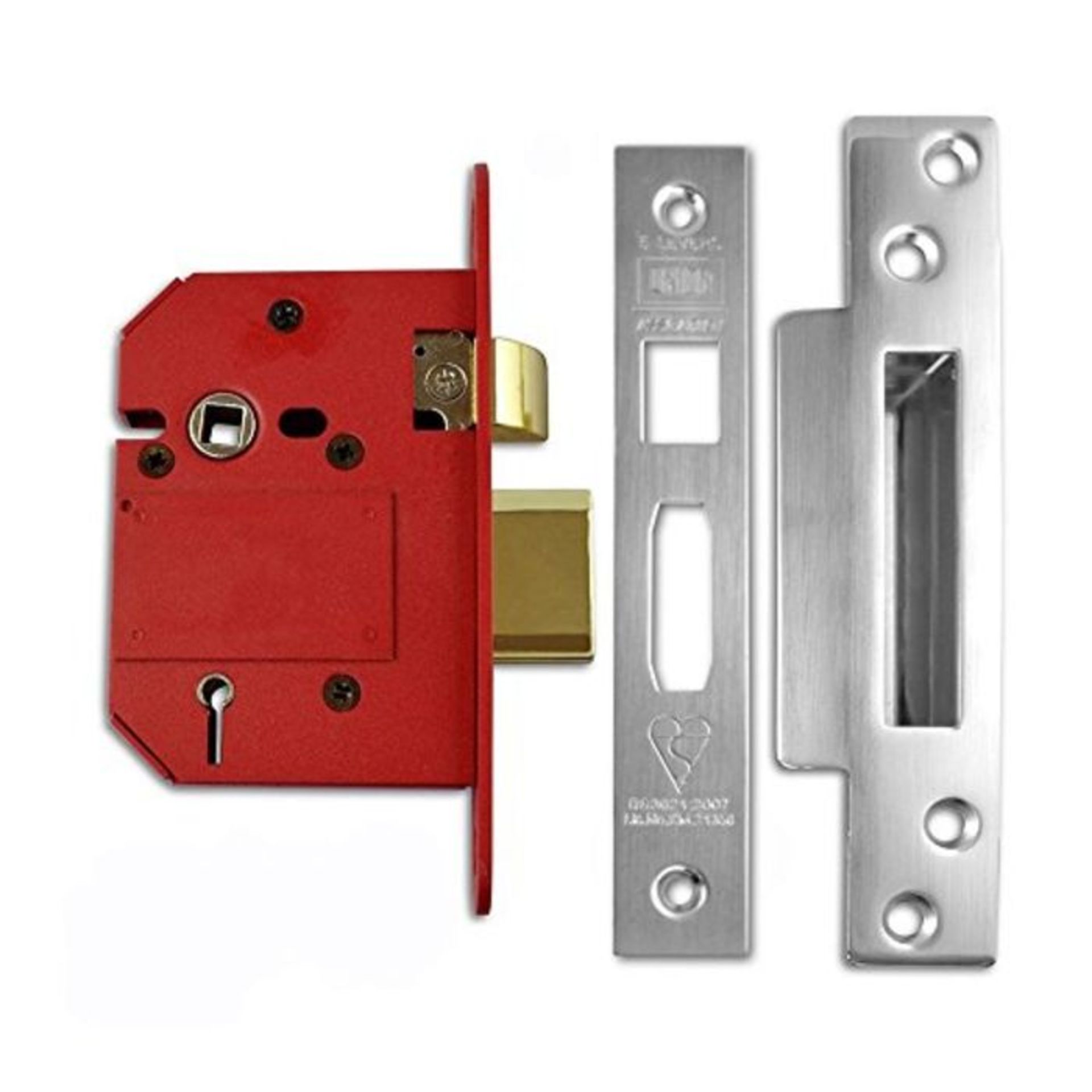 Union Locks Strongbolt 2200S BS 5-Lever Mortice Sash Lock 81mm - Satin Chrome (Boxed)