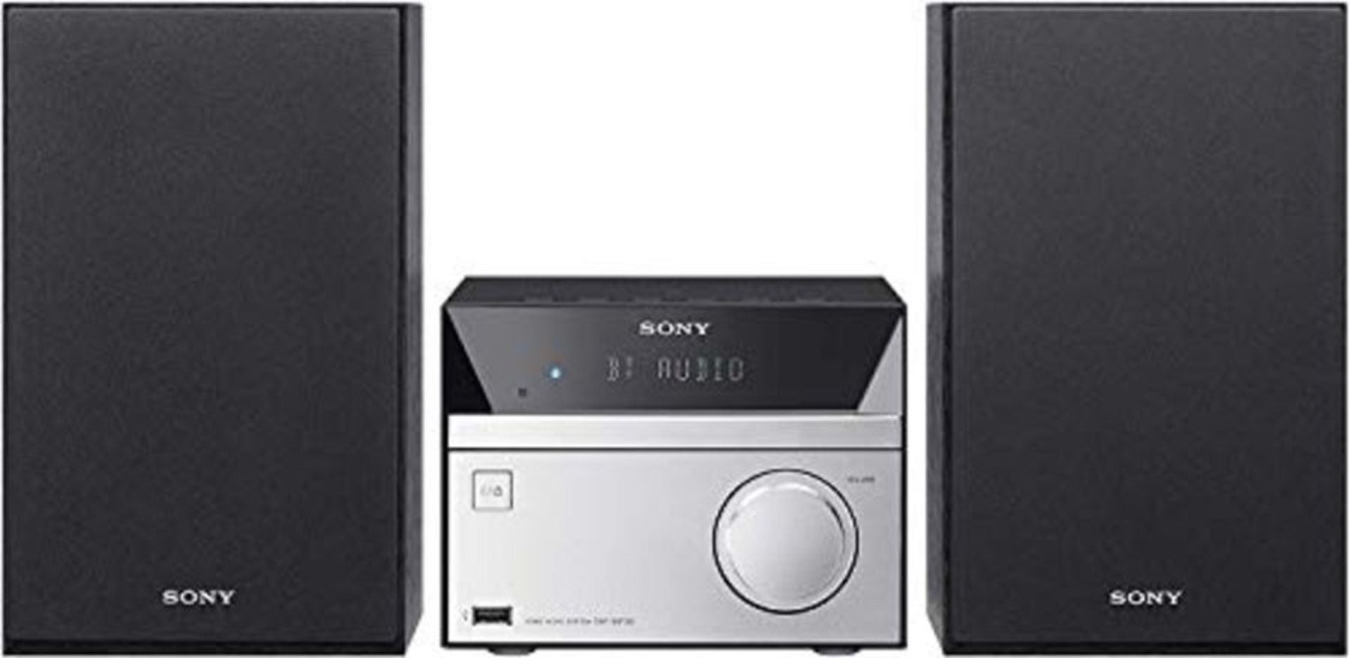 RRP £84.00 Sony CMT-SBT20 Compact Hi-Fi System with CD Bluetooth NFC - Black/Silver