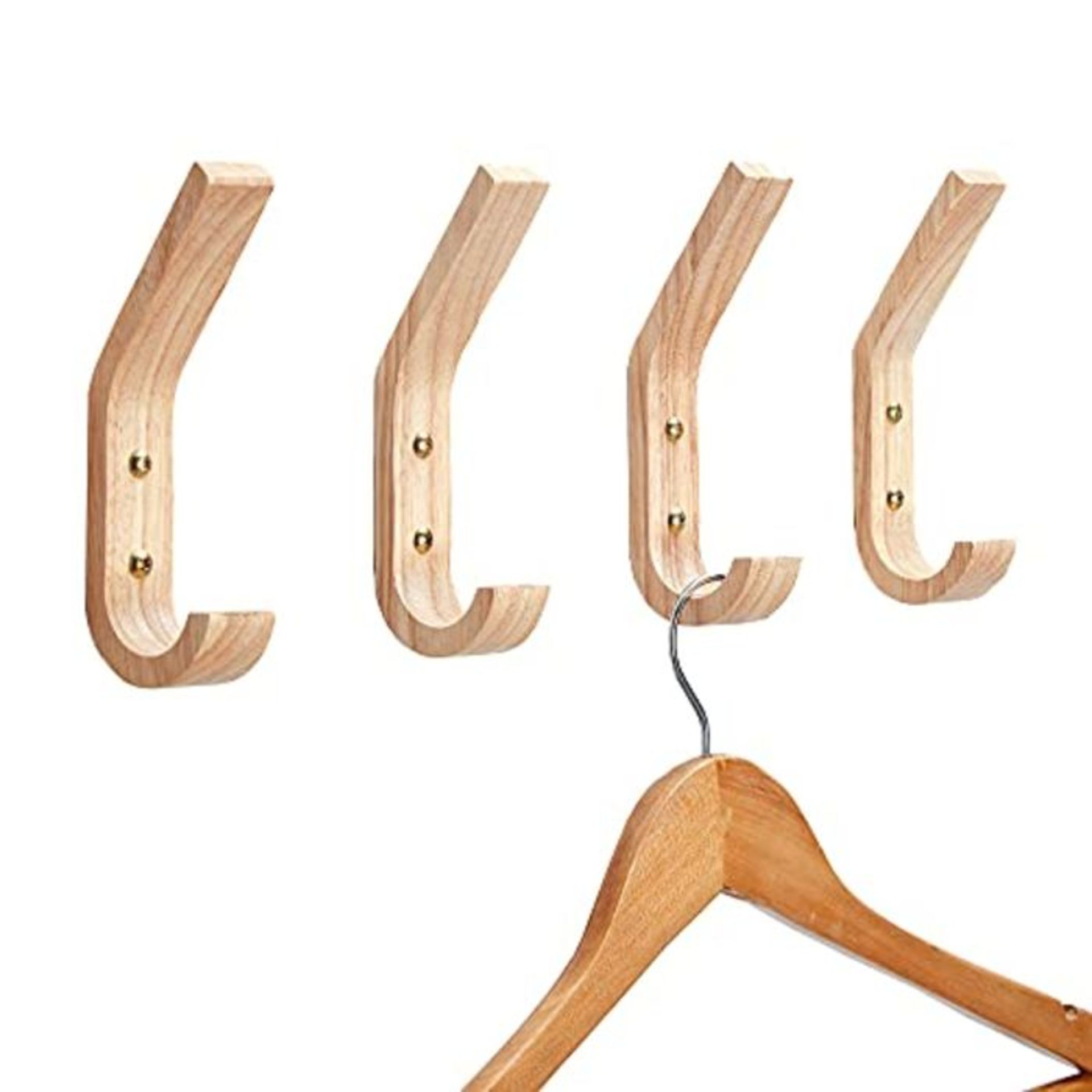 4 PCS Coat Hooks Wooden Wall Mounted Handmade Craft Hat Rack for Clothes Hat Hanger To