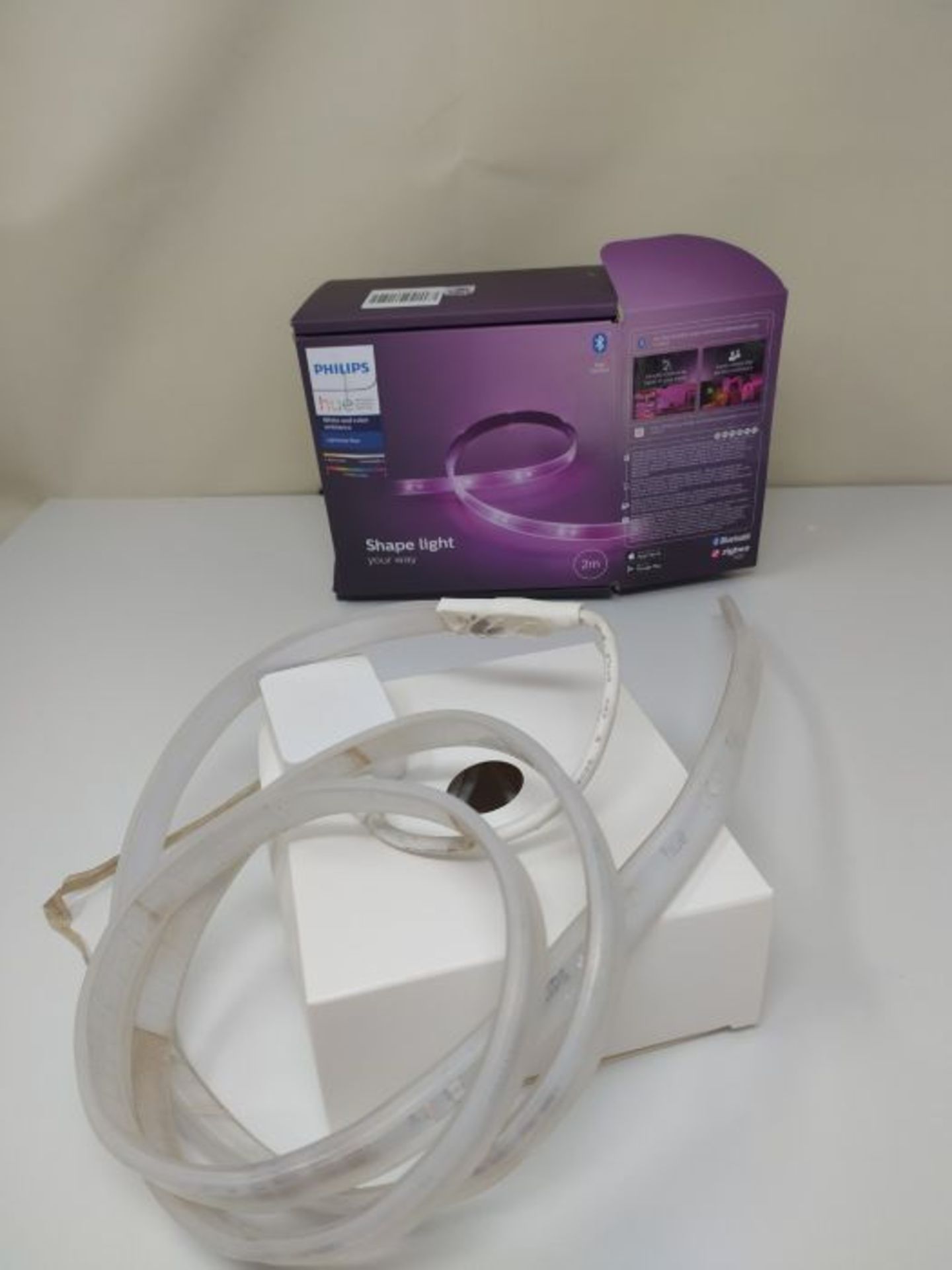 RRP £69.00 Philips Hue Lightstrip Plus v4 [2 m] White & Colour Ambiance Smart LED Kit with Blueto - Image 2 of 2