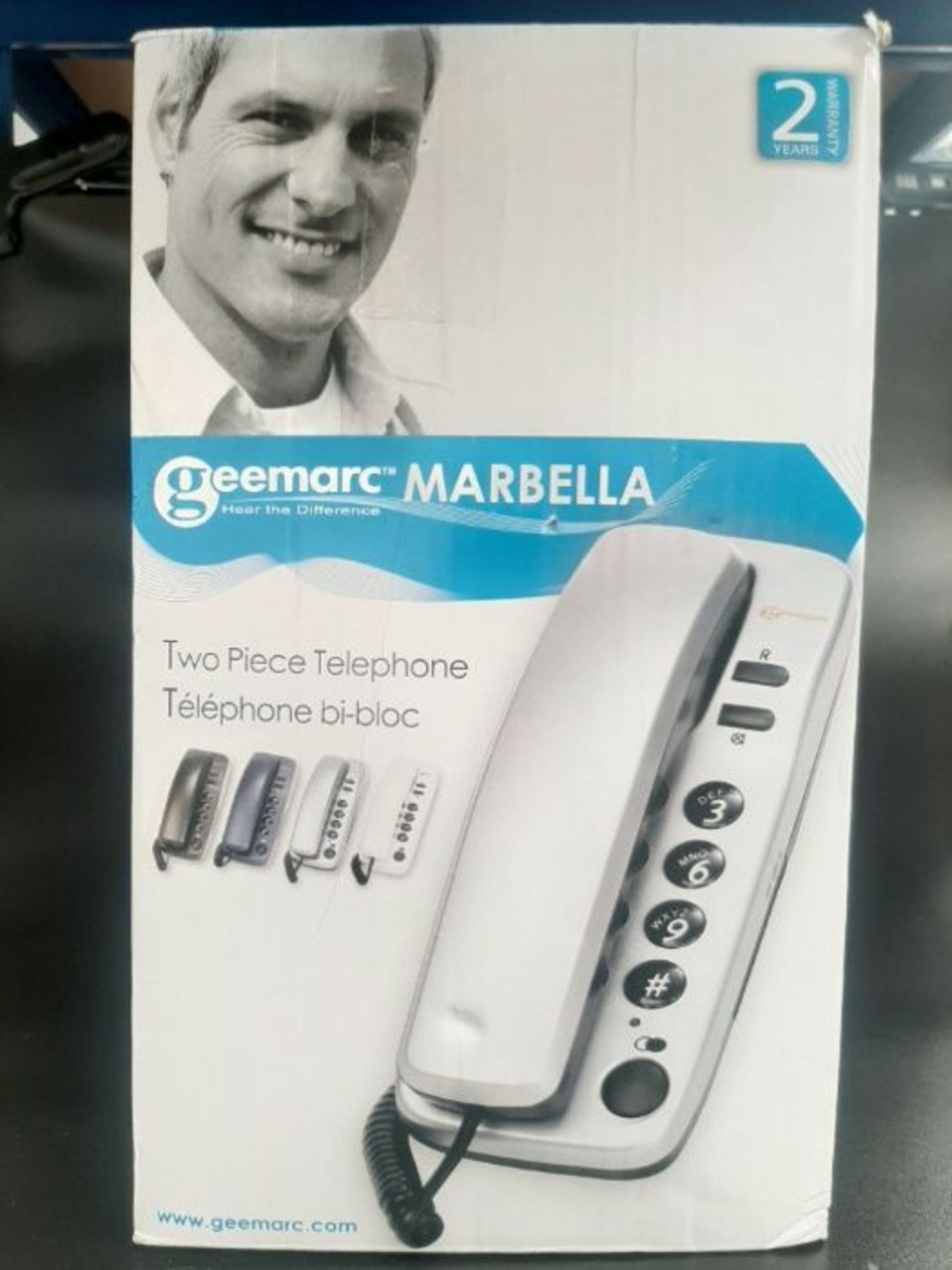 Geemarc Marbella - Gondola Style Corded Analogue Telephone with Large Buttons, Mute Fu - Image 2 of 3