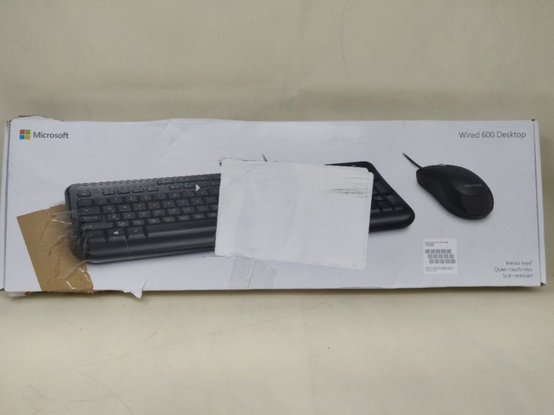 [INCOMPLETE] Microsoft Wired Desktop 600 Keyboard and Mouse Set, UK Layout - Black - Image 2 of 3