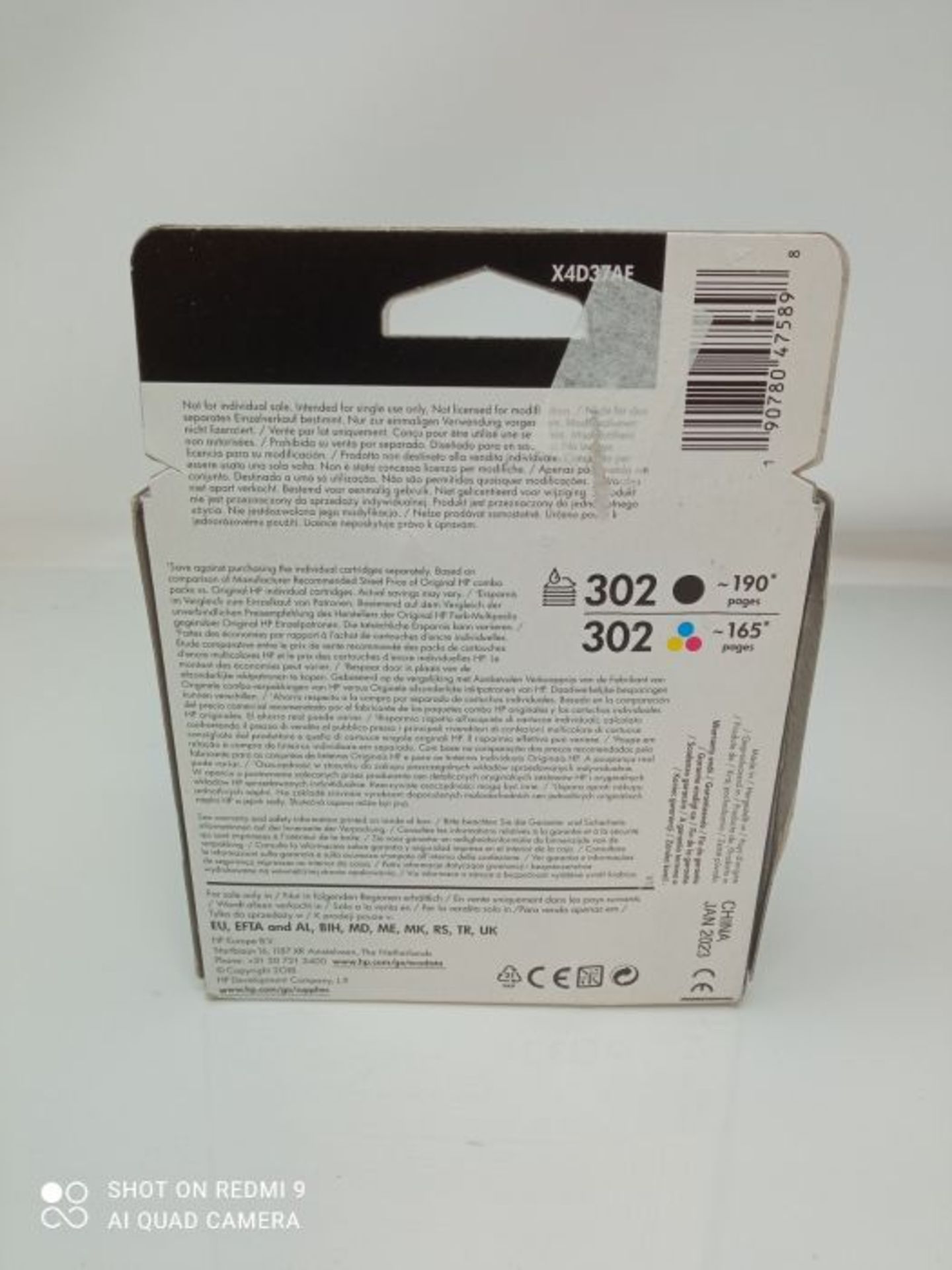 HP X4D37AE 302 Original Ink Cartridges, Black and Tri-color, Multipack - Image 3 of 3