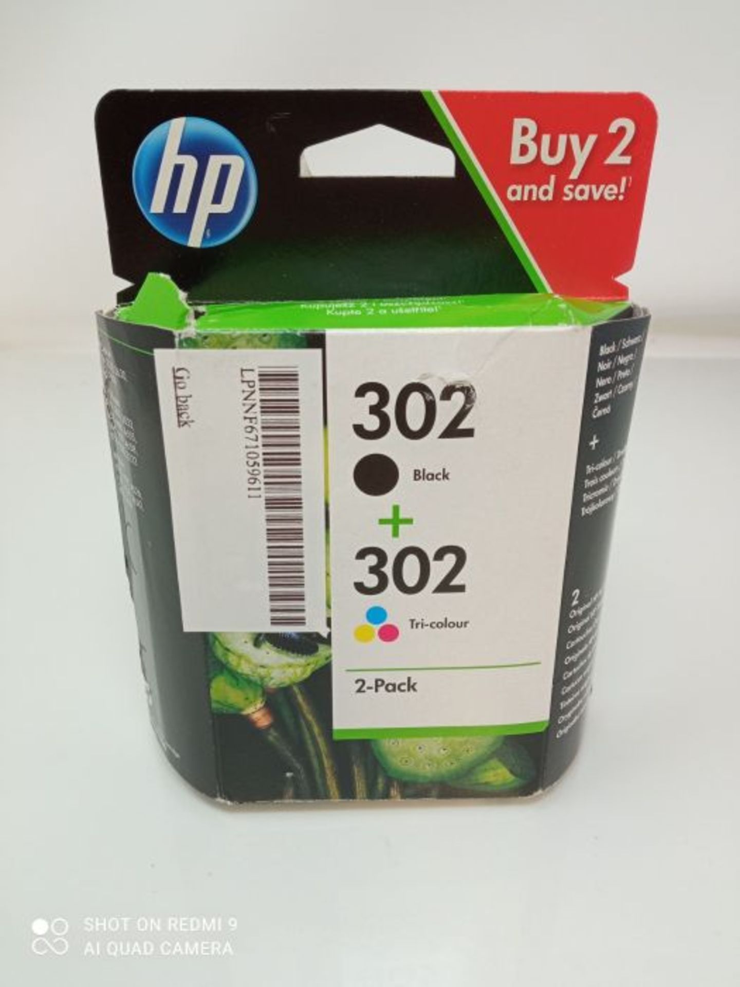 HP X4D37AE 302 Original Ink Cartridges, Black and Tri-color, Multipack - Image 2 of 3