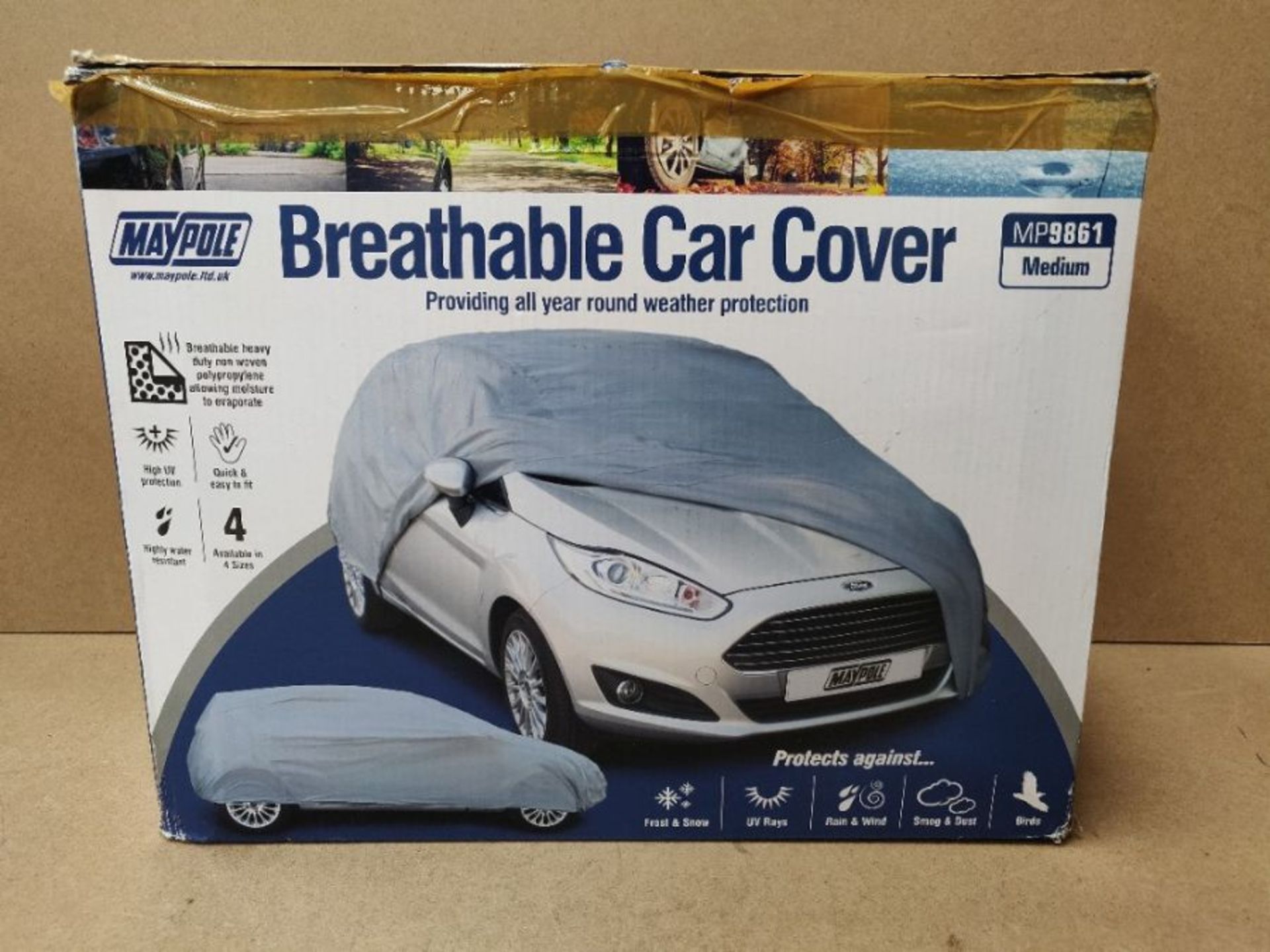 Maypole 9861 Breathable Full Car Cover, Grey, Medium - Image 2 of 3